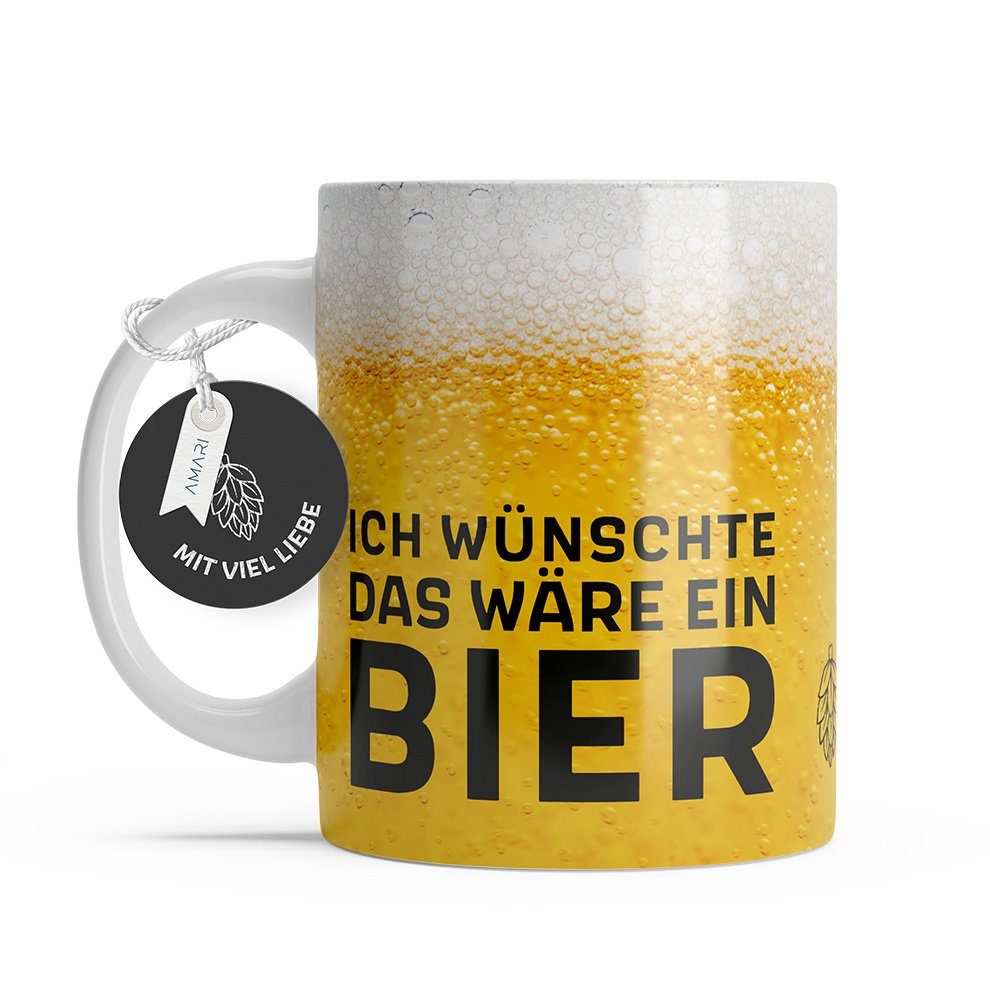Amari Tasse AMARI® Bier Tasse "Ich wünschte das wäre ein Bier" - Geschenk Bier