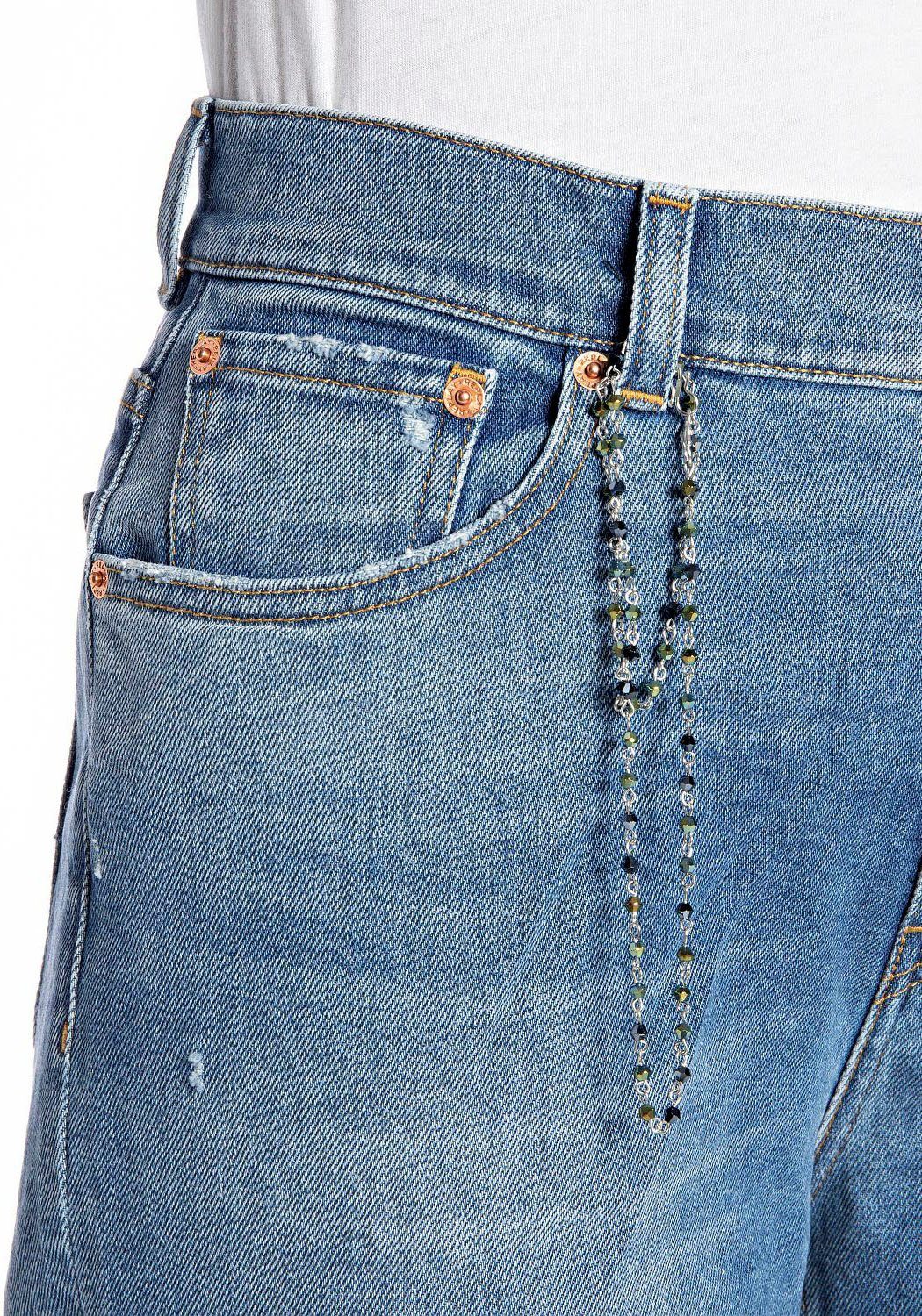 mit KILEY Replay Straight-Jeans Kettendetail Look im Used