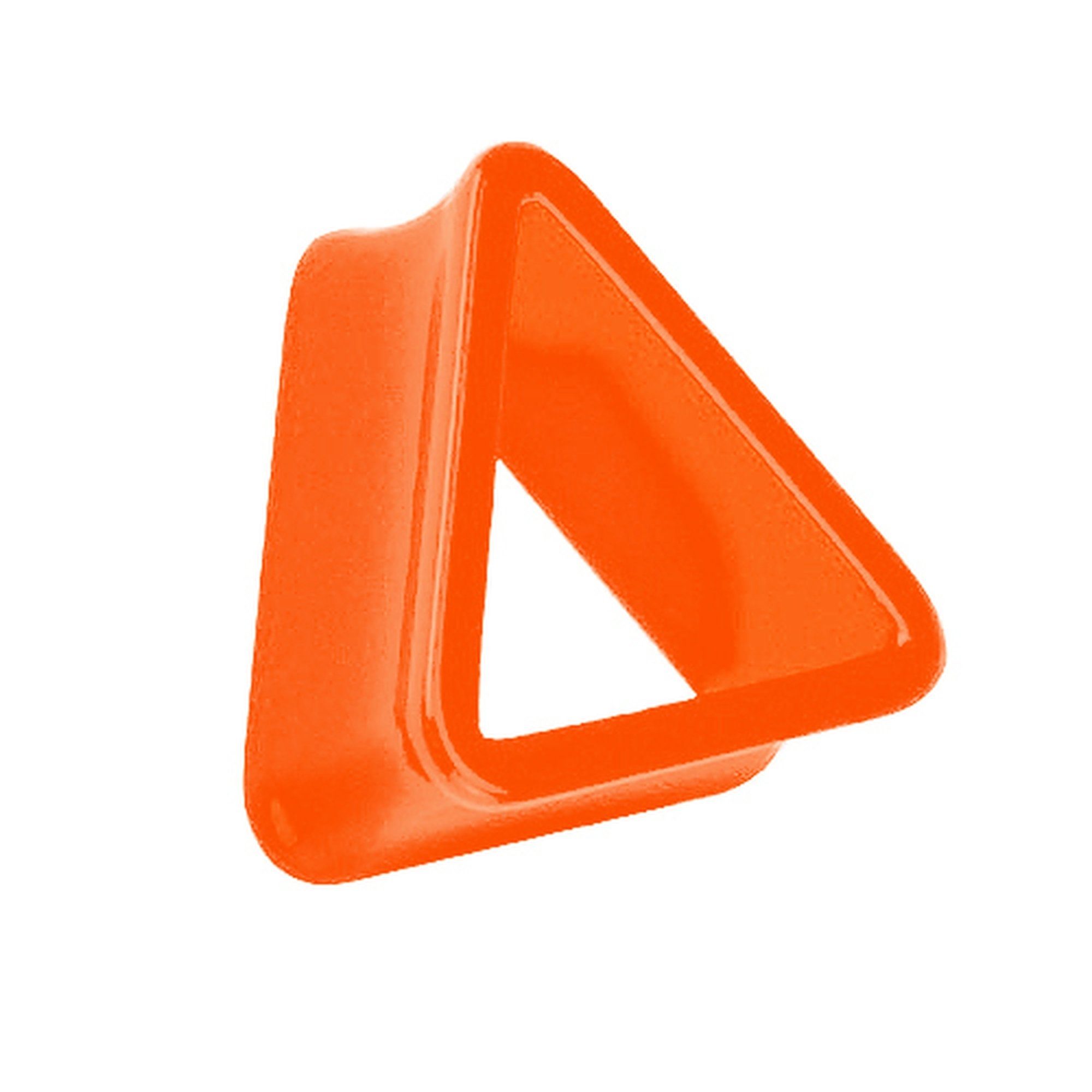 Taffstyle Plug Piercing Kunststoff Dreieck Double Flared, Flesh Tunnel Ohr Plug Ohrpiercing Kunststoff Dreieck Double Flared Orange