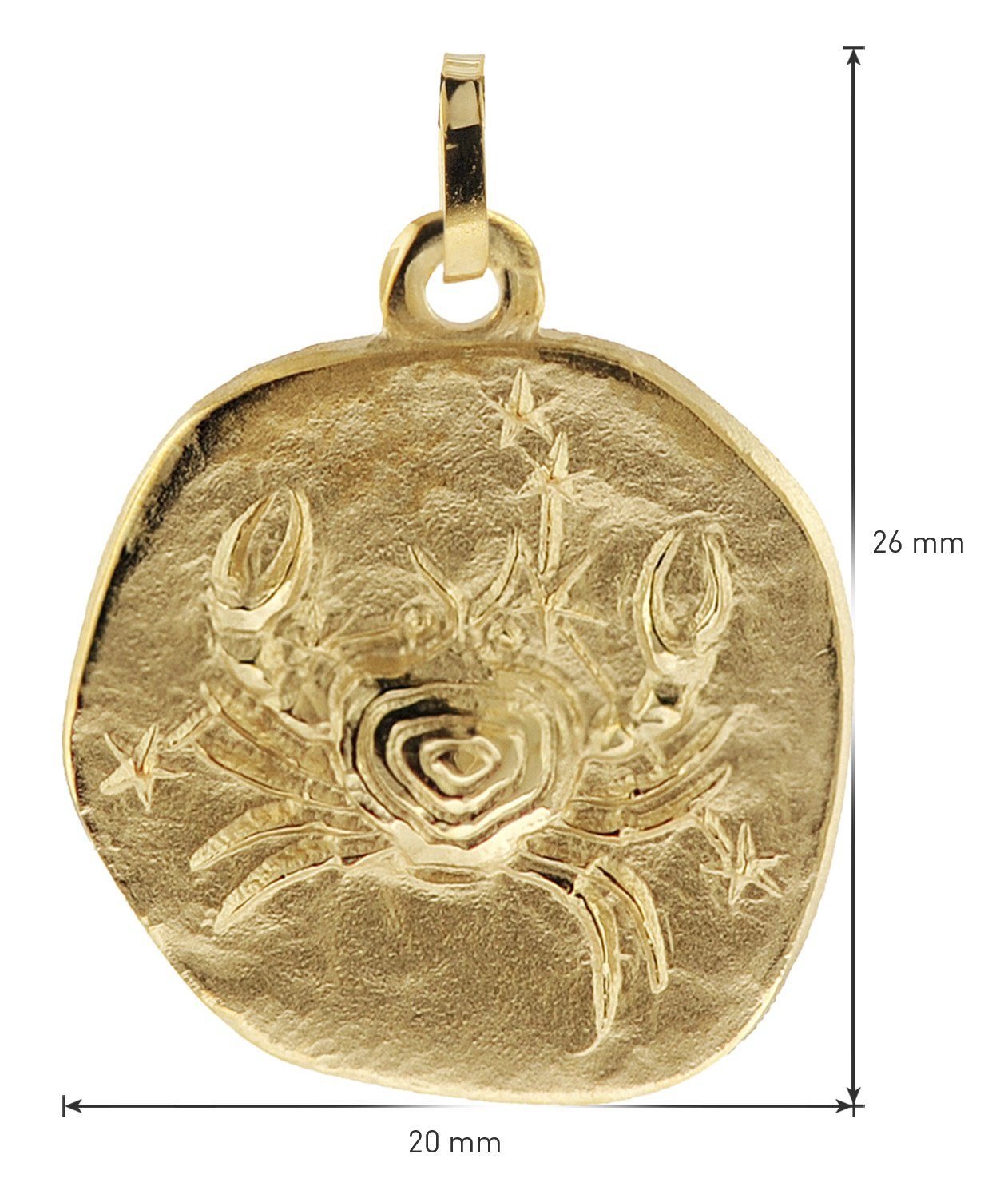 trendor Kette mit Anhänger Krebs Ø 20 mm Herren-Gold auf Silber