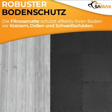 SAMAX Gymnastikmatte EVA Schutzmatten Fitnessmatten Set 60x60 cm - 8 Stück in Schwarz