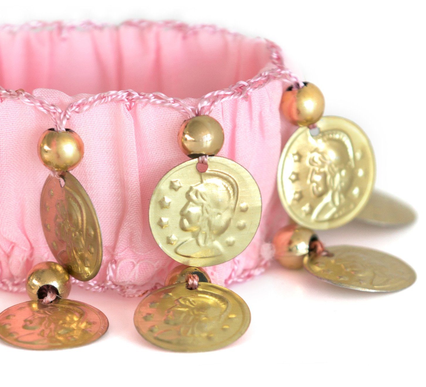 MyBeautyworld24 Armband Belly Dance Handkette Fasching Armbänder rosa (Paar)