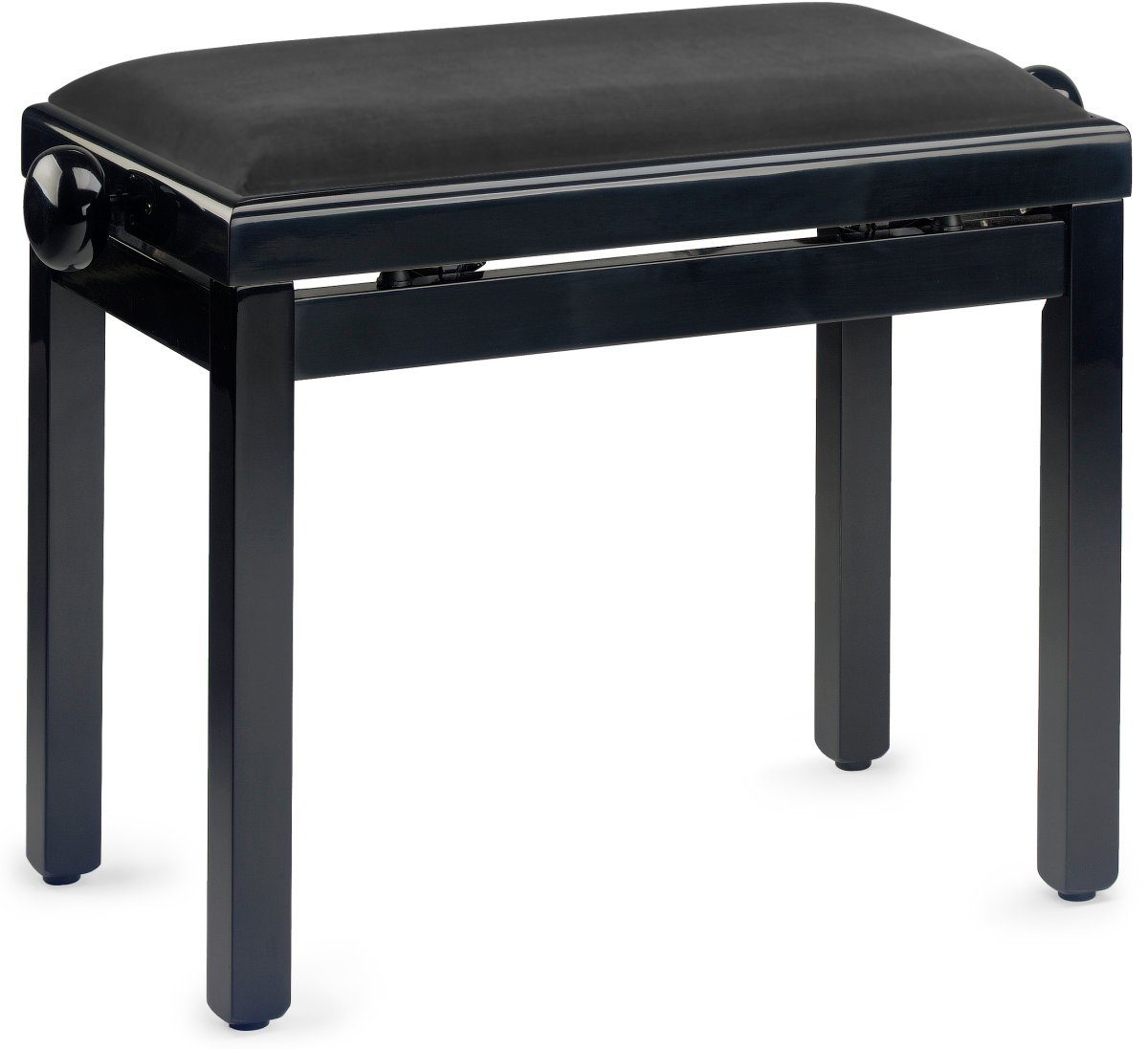 Stagg Klavierbank Klavierbank in Schwarz poliert mit schwarzem Veloursbezug