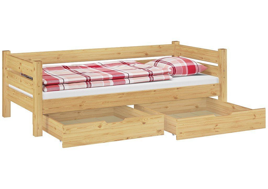 Matratzen mit Etagenbett und Rollrost Kinderetagenbett Bettkasten, 90x200 ERST-HOLZ