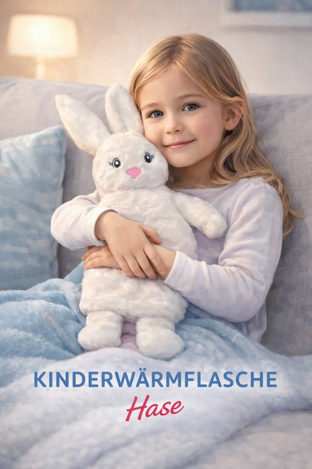 Antonio Wärmflasche Antonio Kinder Wärmflasche 0,7 Liter mit Bezug Hase 60cm