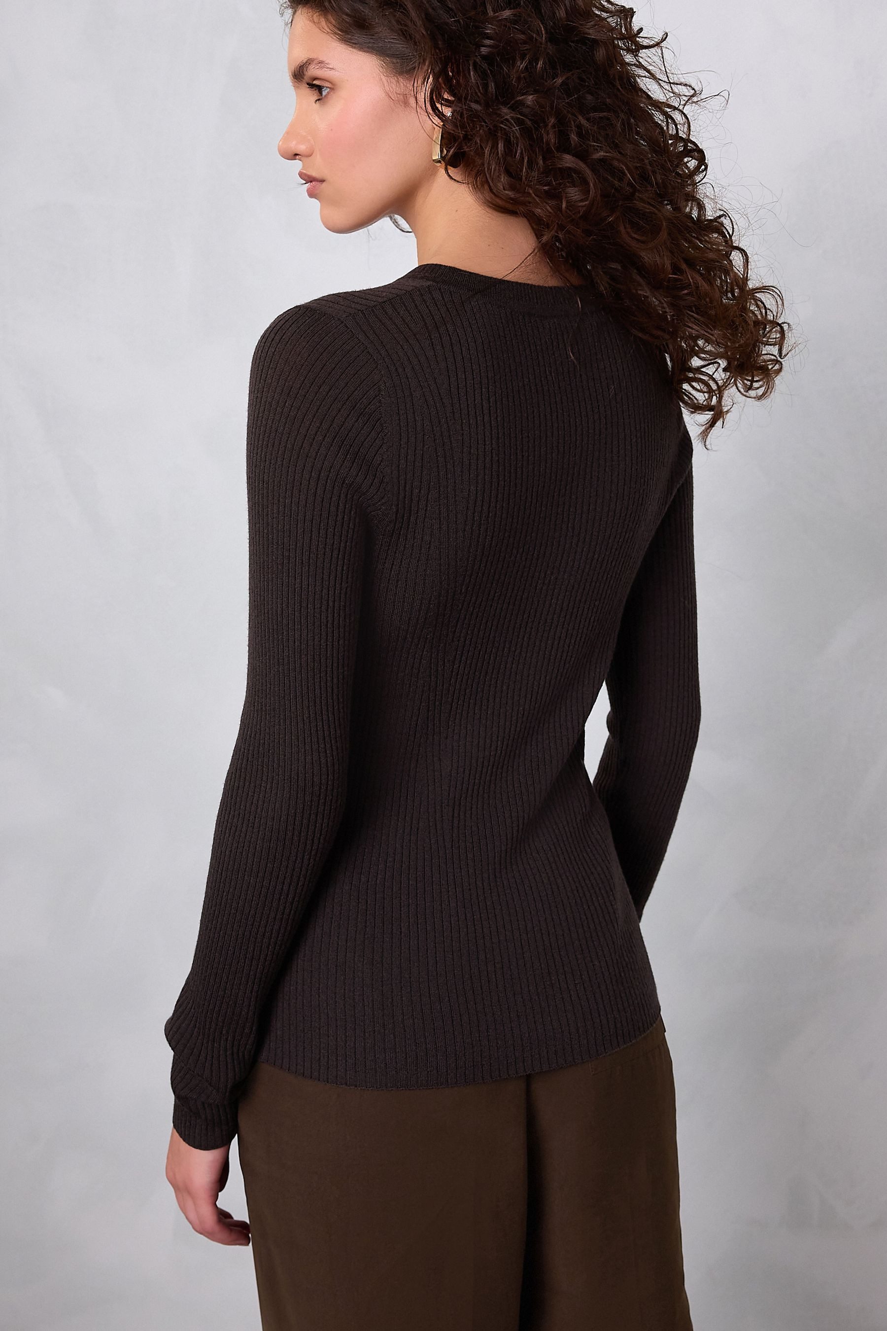 Next Strickpullover Gerippter Henley-Pullover aus 100 % günstig online kaufen