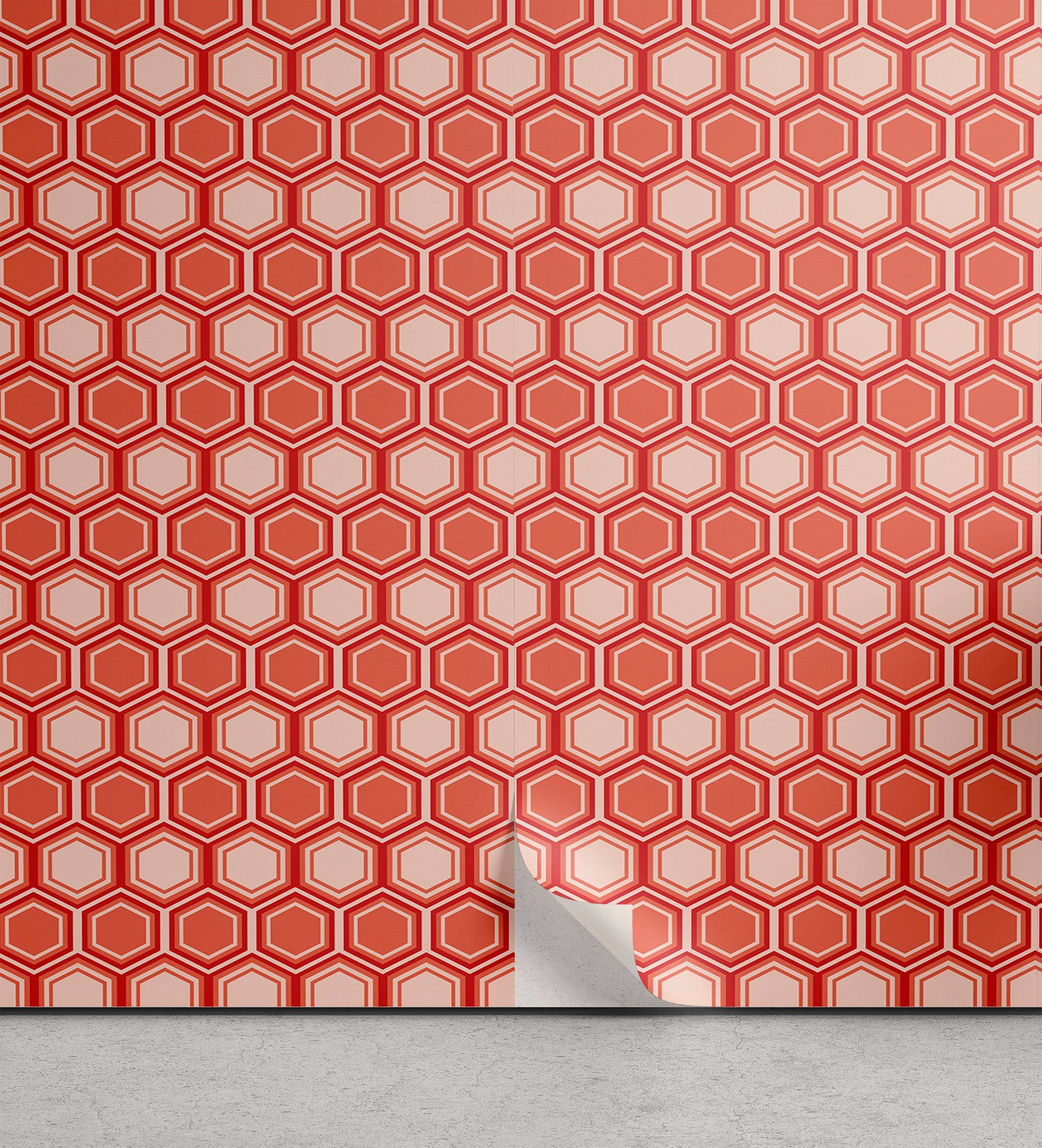 Abakuhaus Vinyltapete selbstklebendes Wohnzimmer Küchenakzent, Geometrisch Hexagonal Comb Tile