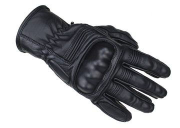 Alpha Speeds Motorradhandschuhe Biker Motorrad Leder Handschuhe Custom Vintage Handschuhe Schwarz (mit hervorragendem Grip) + Touchscreen Funktion in Schwarz