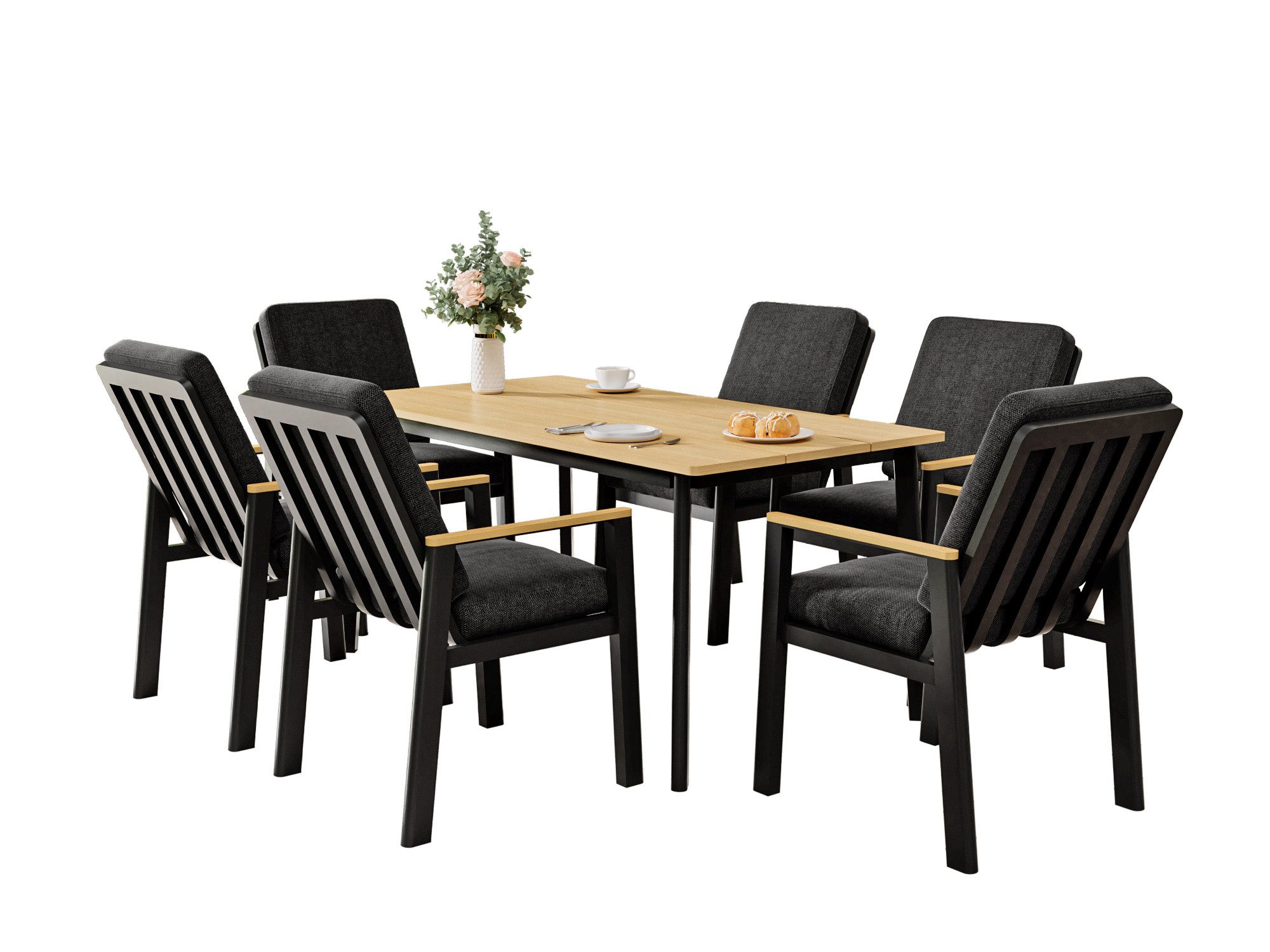 MeXo Gartenlounge-Set Aluminium Essgruppe im Boho-Stil günstig online kaufen