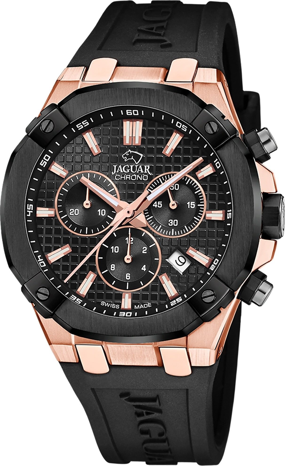 Chronograph Jaguar Herrenuhr Silikon schwarz Jaguar