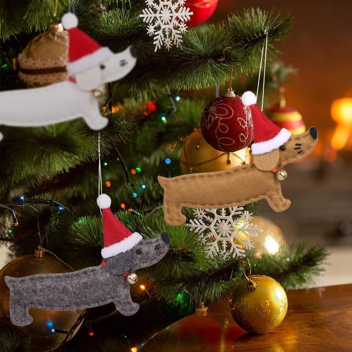 Coonoor Christbaumschmuck 4 Stück Dackel Weihnachtsdeko (4-tlg), Weihnachts günstig online kaufen