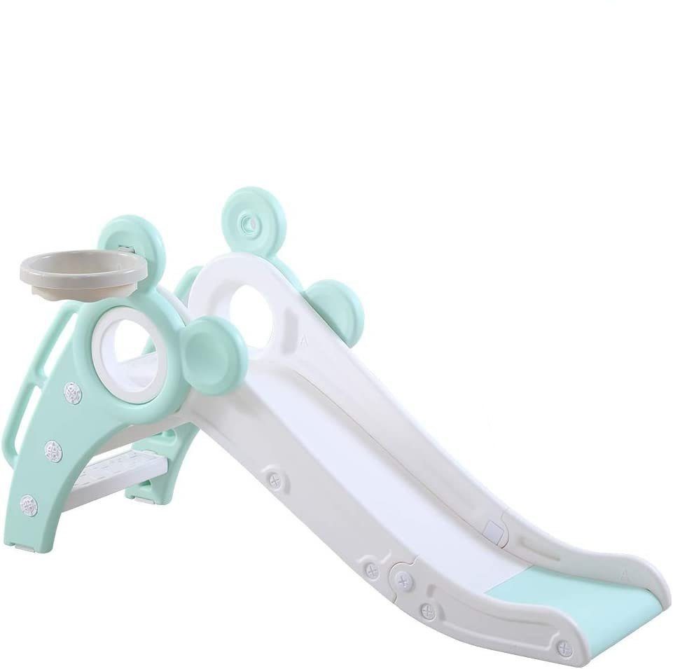 OUNUO Rutsche Faltbare Kinderrutsche mit Basketballkorb für 1-3 Jahre