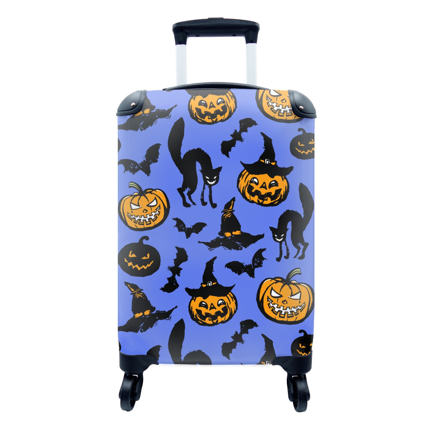 MuchoWow Handgepäckkoffer Halloween - Katze Rollen, Hexe, 4 - Reisekoffer Reisetasche Handgepäck Trolley, mit für Ferien, rollen