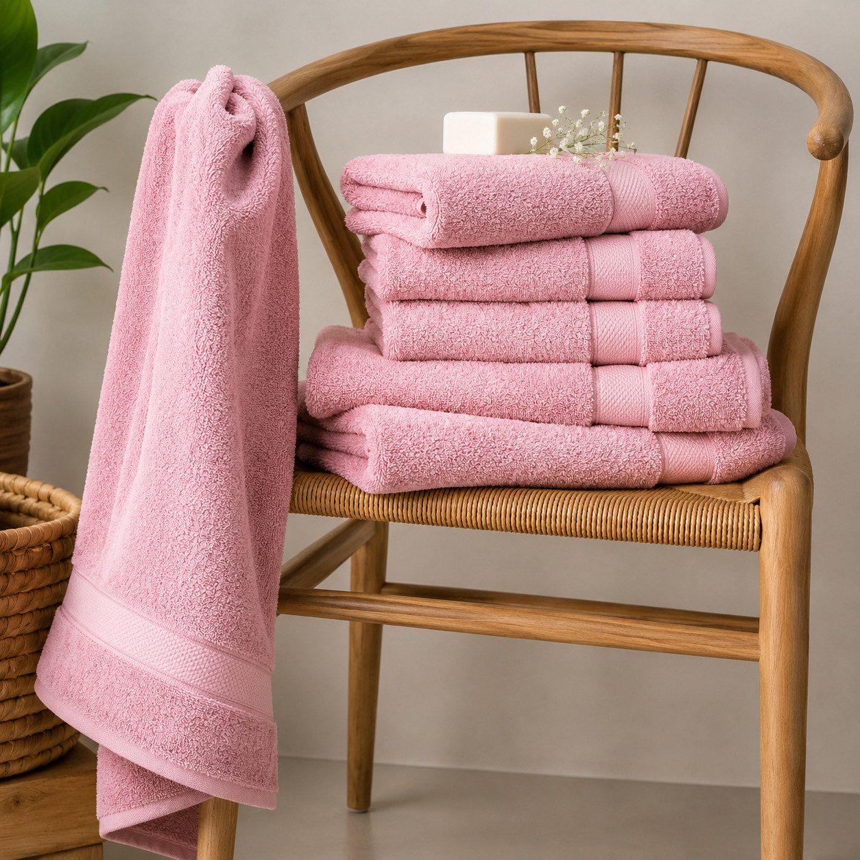 Komfortec Handtuch Set 4x Premium Badetuch Set - 70x140 cm, Frottee (4-St), 4x Handtuch-Set, 100% Baumwolle, mit Bordüre, Weich & Saugstark – Bild 4 von 5