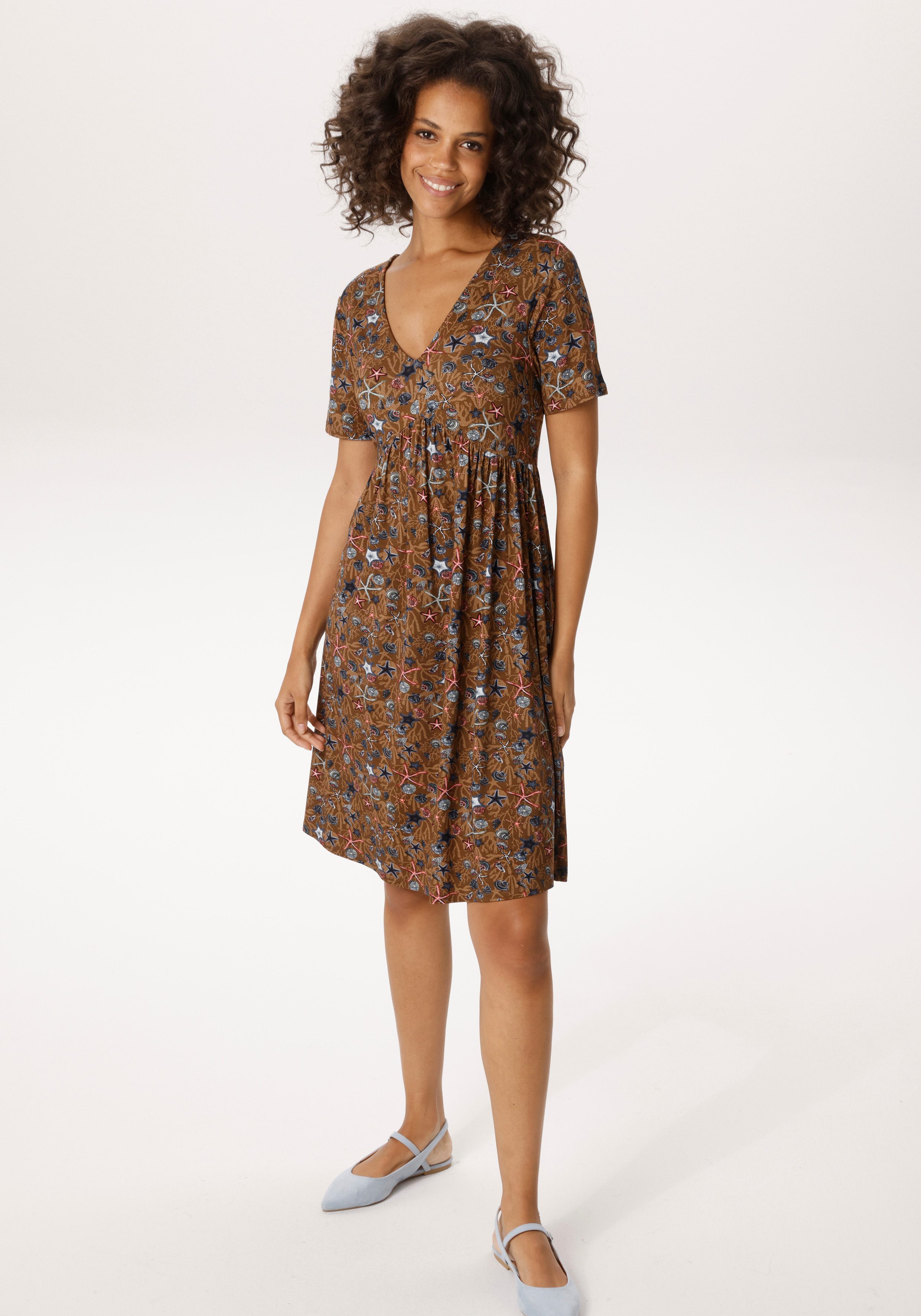 Aniston CASUAL Sommerkleid mit Seesternen und Muscheln bedruckt - NEUE KOLL günstig online kaufen