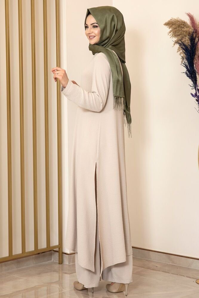 fashionshowcase Longtunika Damen Zweiteiler Set - Tunika & Palazzo-Hose Mod günstig online kaufen