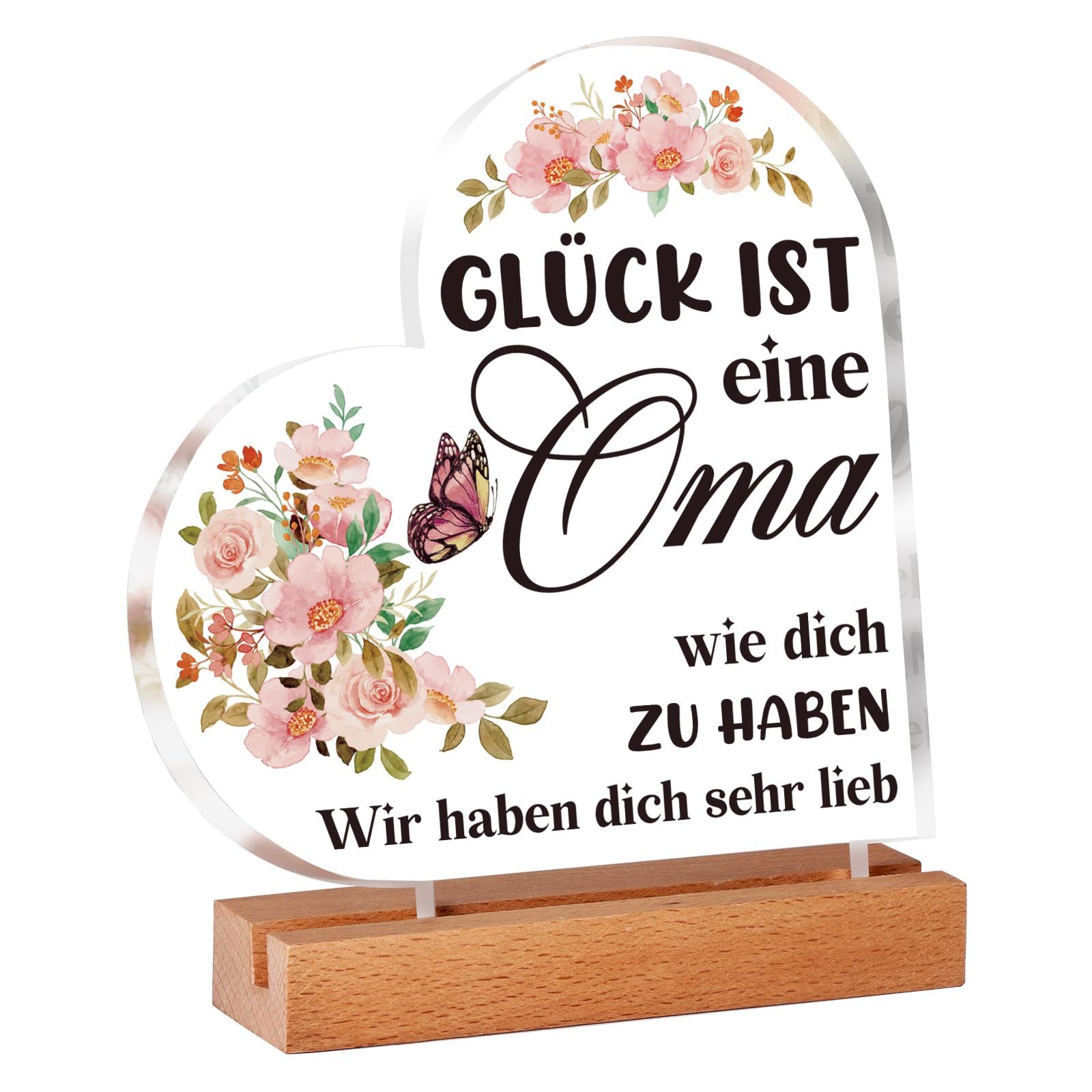 FOUORTUNATE-BEE Deko-Buchstaben Acryl-Dekoration als liebevolles Geschenk für Oma