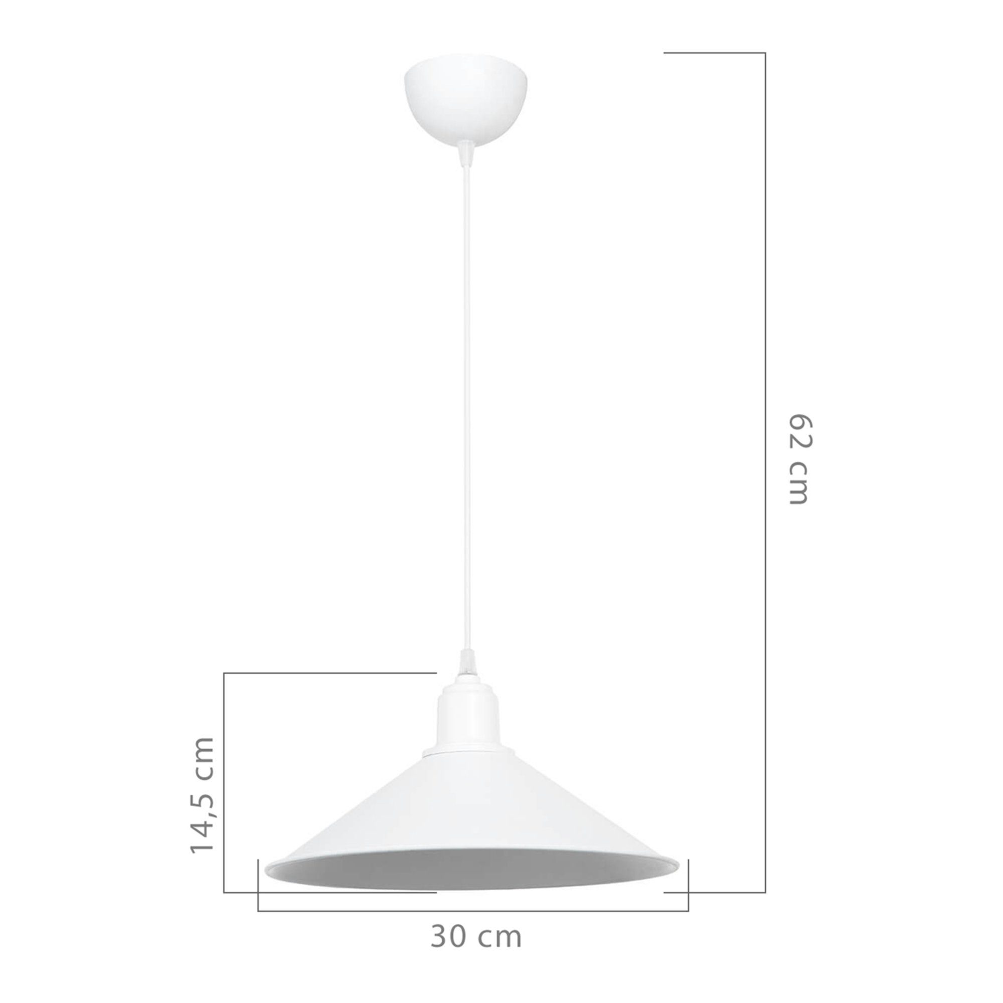 lux.pro E27 Hängelampe Weiß x ohne Hängeleuchte, Leuchtmittel, 1 Wohnzimmerlampe Pendelleuchte »Hinckley«