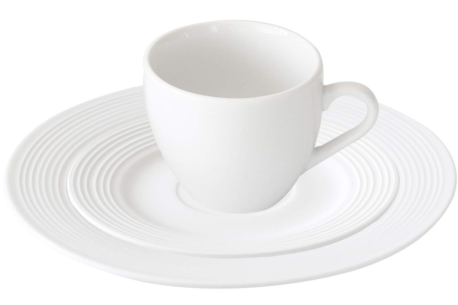 emeco Teller 18 tlg. Kaffeeservice weiss Porzellan für 6 Personen Geschirr Service, (18 St)
