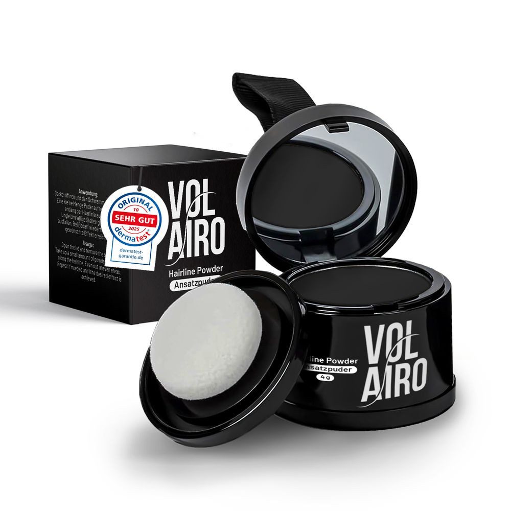 Volairo Volumenpuder Ansatzpuder – Deckt zuverlässig und wirkt natürlich, für Männer & Frauen, für Ansatz & Haarlinie & für dünner werdendes Haar, große Farbauswahl