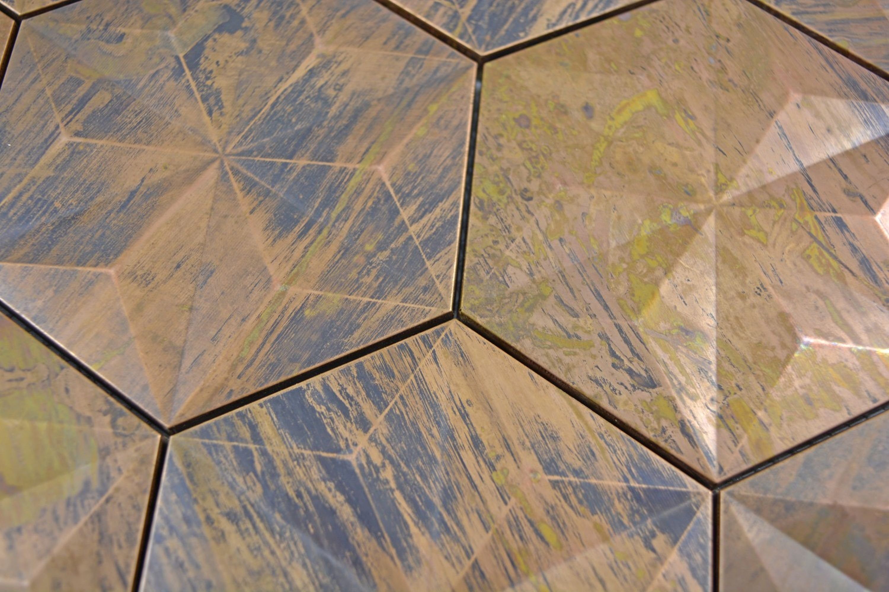 Thumbnail - Mosani Mosaikfliesen Kupfermosaik Fliese Hexagon 3D braun Küchenrückwand Fliesenspiegel