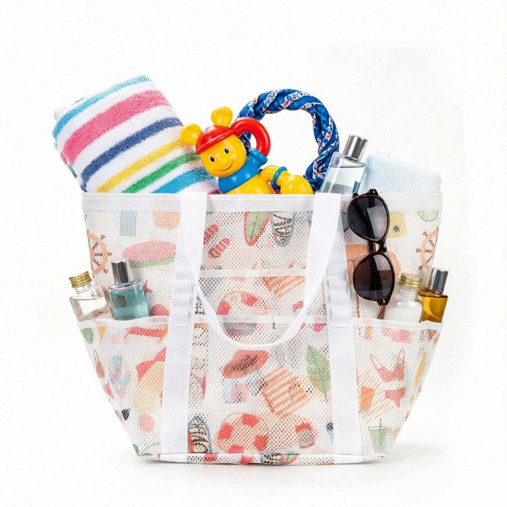 Zaewry Strandtasche Große Strandtasche mit hoher Kapazität, faltbare Schultertasche, wasser- und sandabweisend, ideal für Strand und Kreuzfahrturlaub