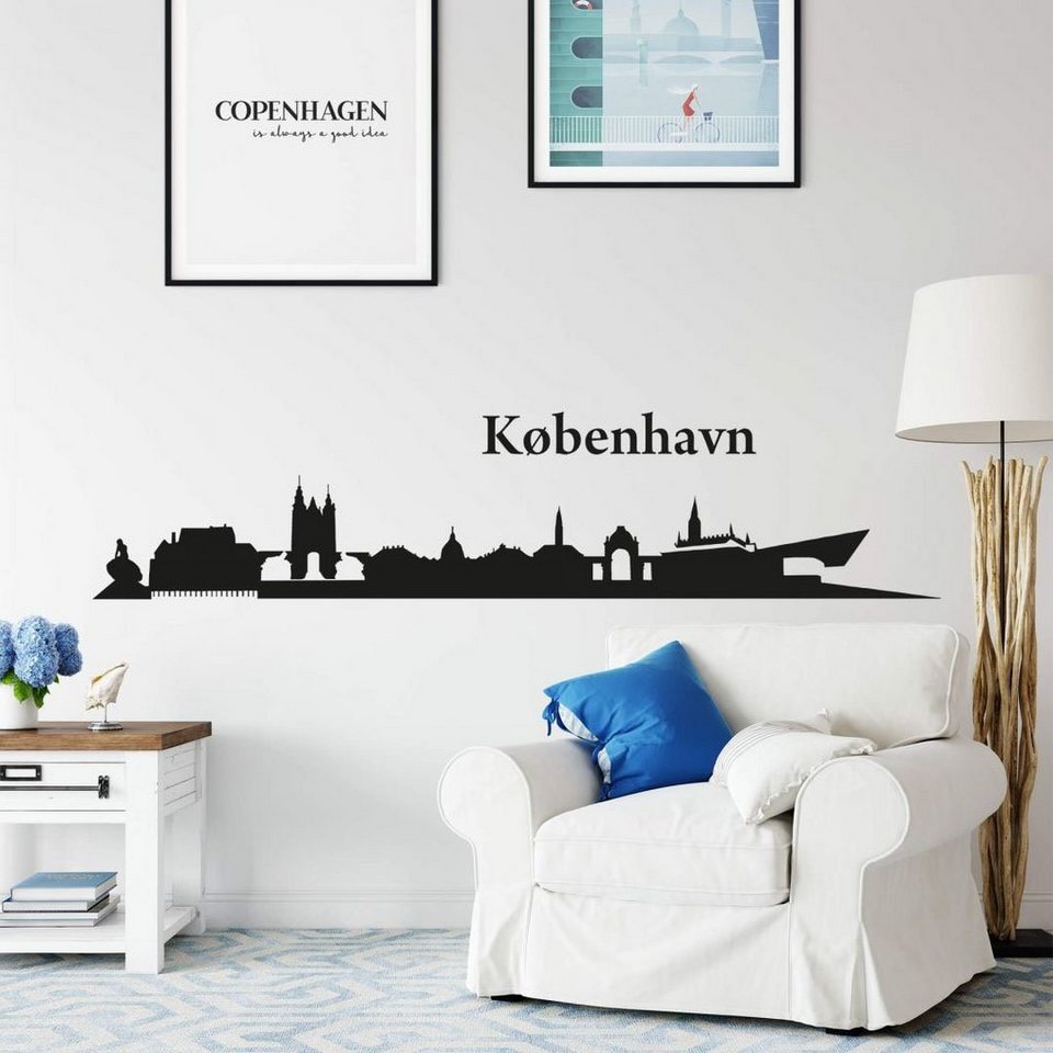 Wall-Art Wandtattoo Stadt Skyline Kopenhagen 120cm (1 St)