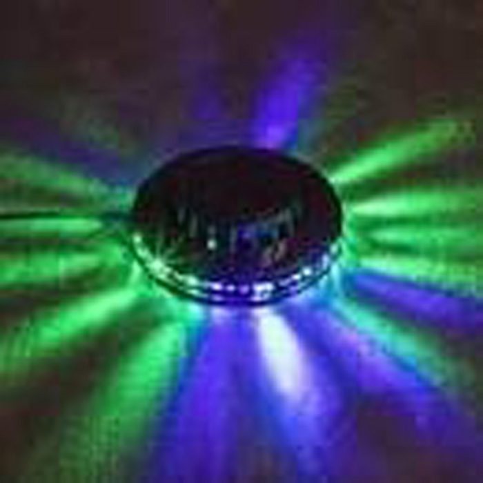 habeig Discolicht Discolicht Lampe Platte 48 bunte LED´s 360º drehend Musiksensor Bunte