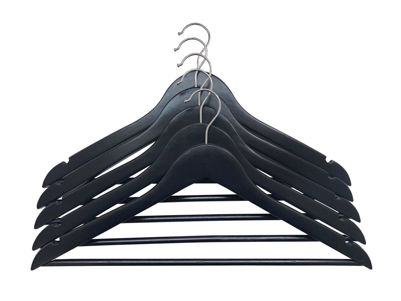 Trend Line Kleiderbügel TrendLine Kleiderbügel mit Steg 5er Pack Holz