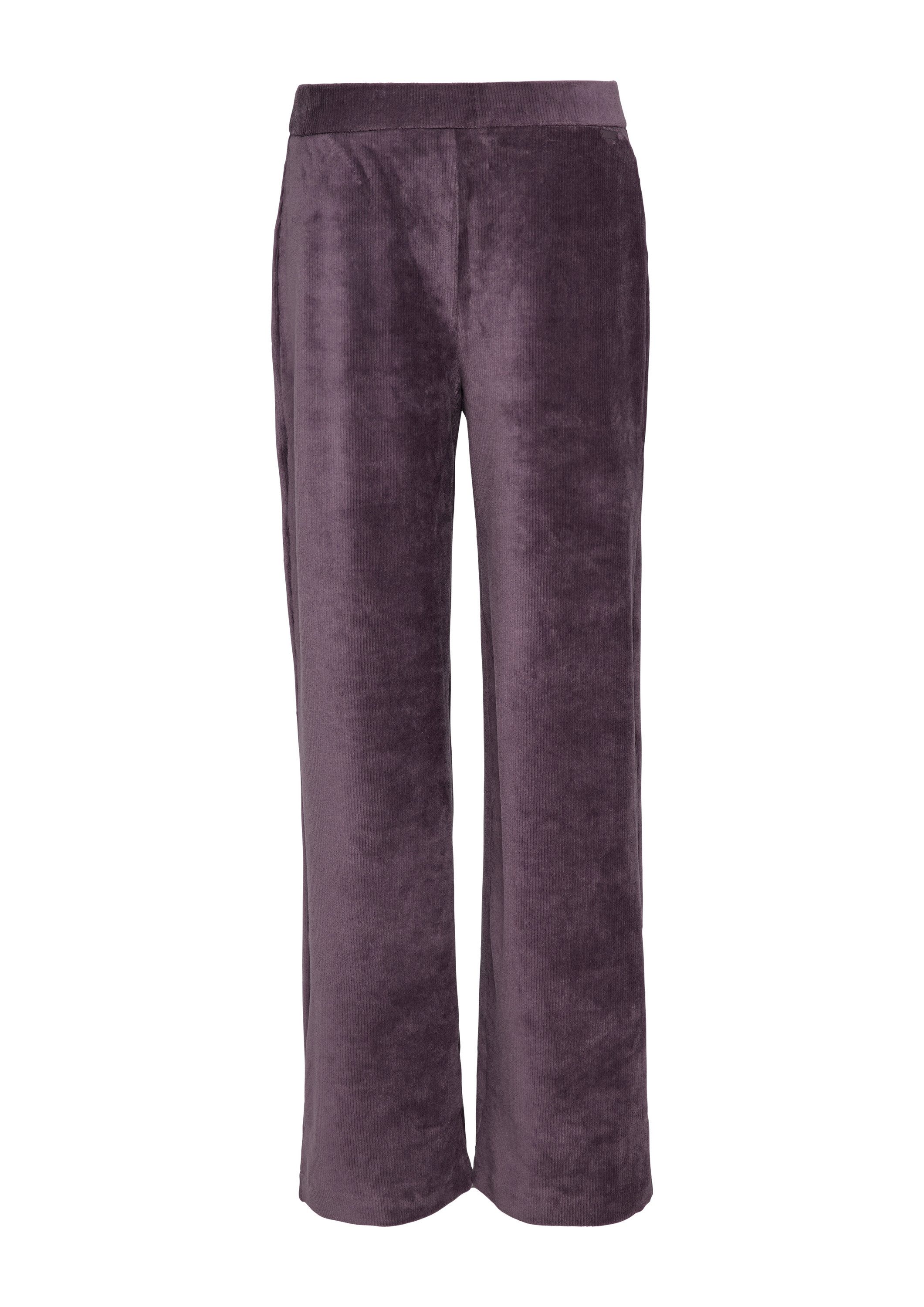 QS Chinos Hose Elastische Wide Leg-Hose in Cordoptik