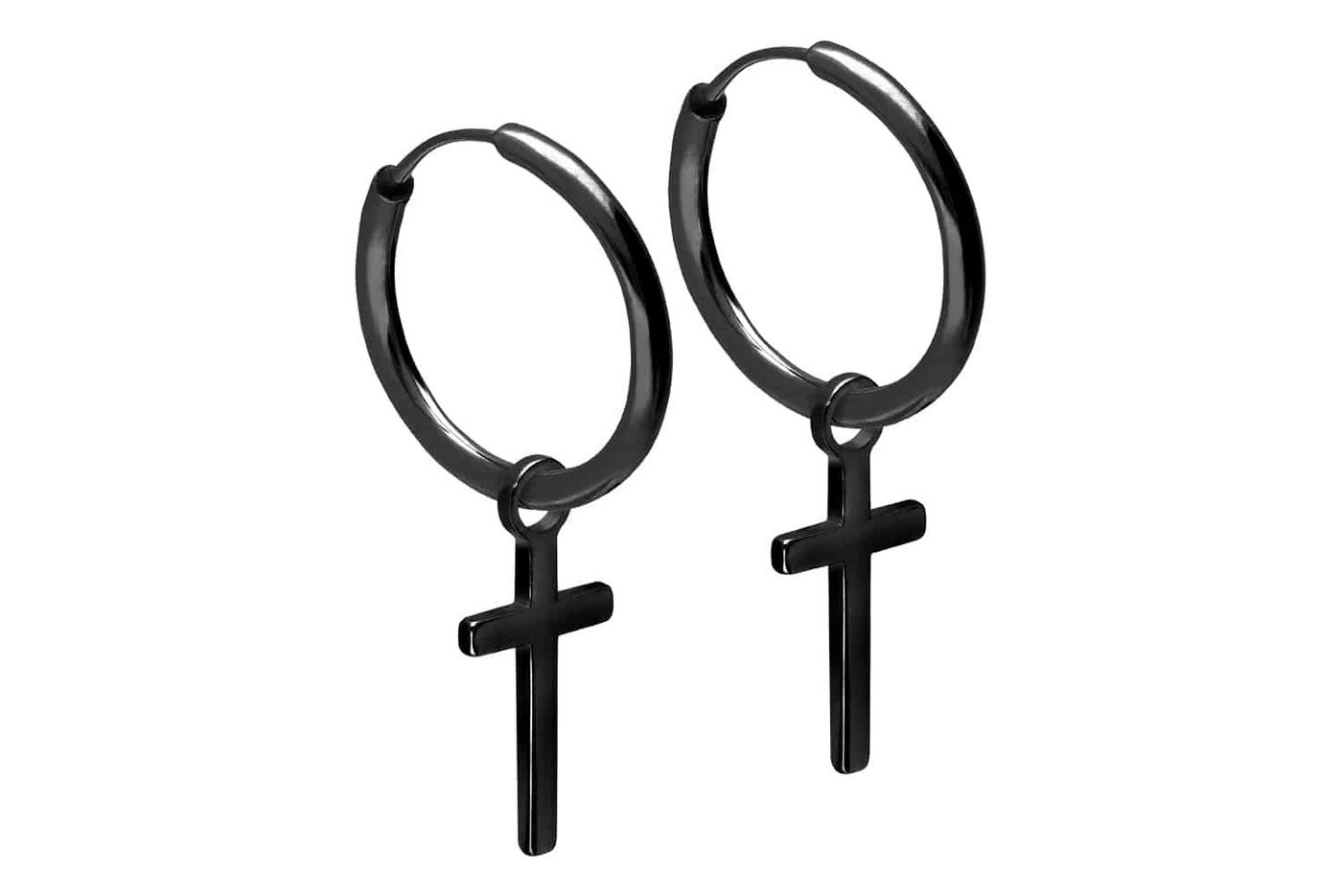 FILANGO Paar Creolen Chirurgenstahl Ohrclicker Creolen KREUZ (Creolen, 1-tlg)