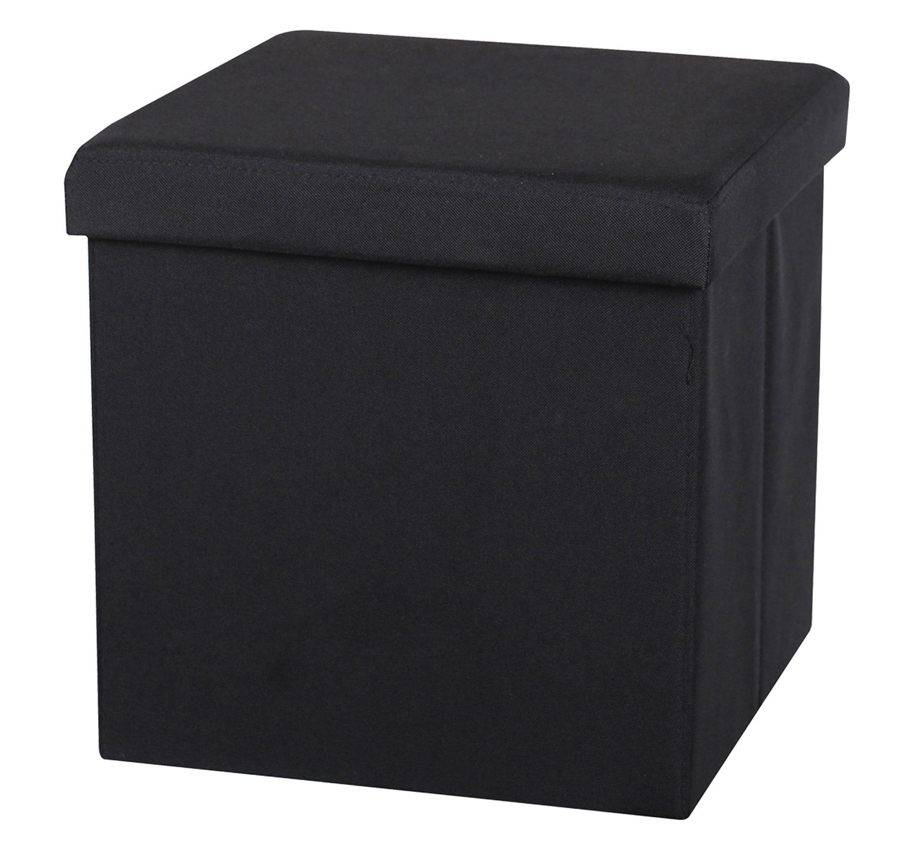 Urban Living Sitzwürfel Sitzhocker Sitzwürfel Aufbewahrungsbox Tissu, mit Stauraumfach hoher Sitzkomfort schwarz
