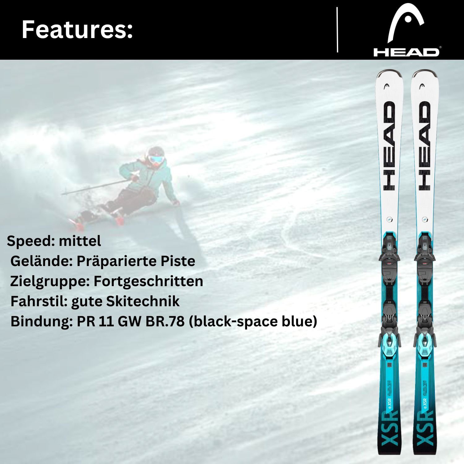 PR11 Head GW WC Head Z3-11 2024 + Rebels e.XSR Ski, Ski Bindung LYT Alpinski SW