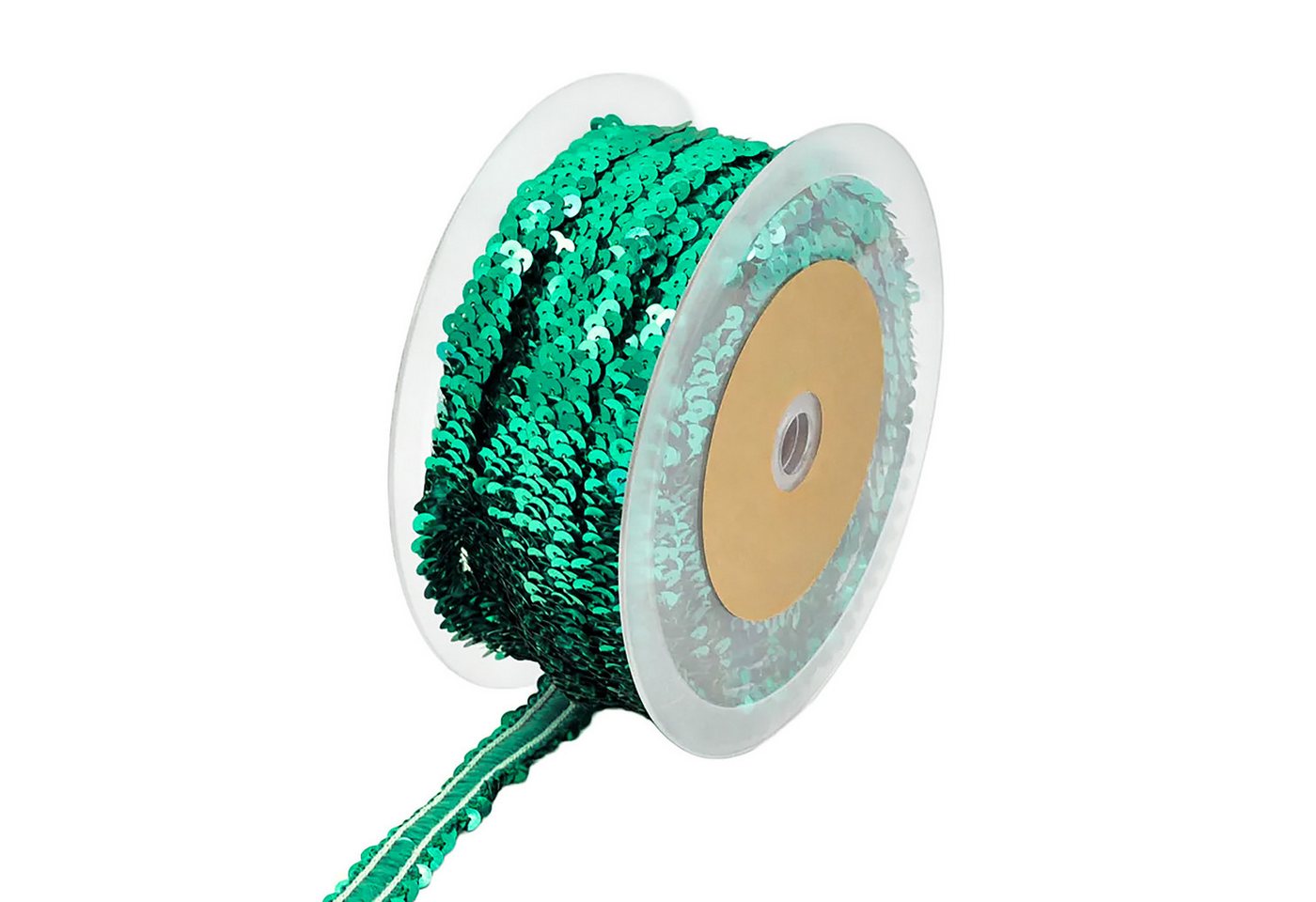 Thumbnail - maDDma Bastelband Paillettenband ab 1m Meterware 30mm elastisches Paillettenborte, smaragd