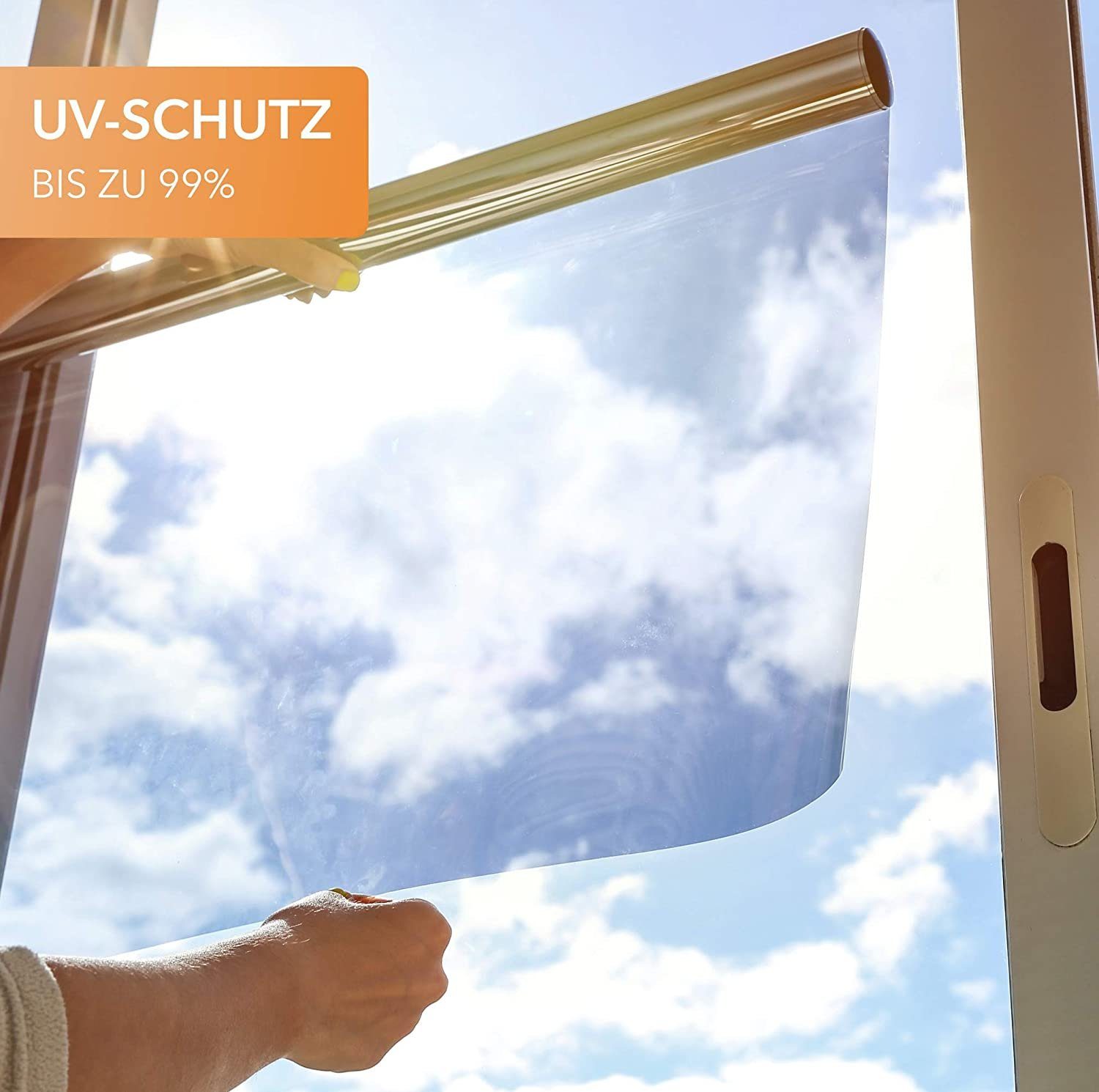 SOLAR-TEC Sonnenschutz-Fensterfolie SOLAR-TEC Premium Spiegelfolie - Breite 76cm - Sonnenschutz, Lichtschutz, glatt, Selbstklebend im Nassklebeverfahren – Bild 4 von 5