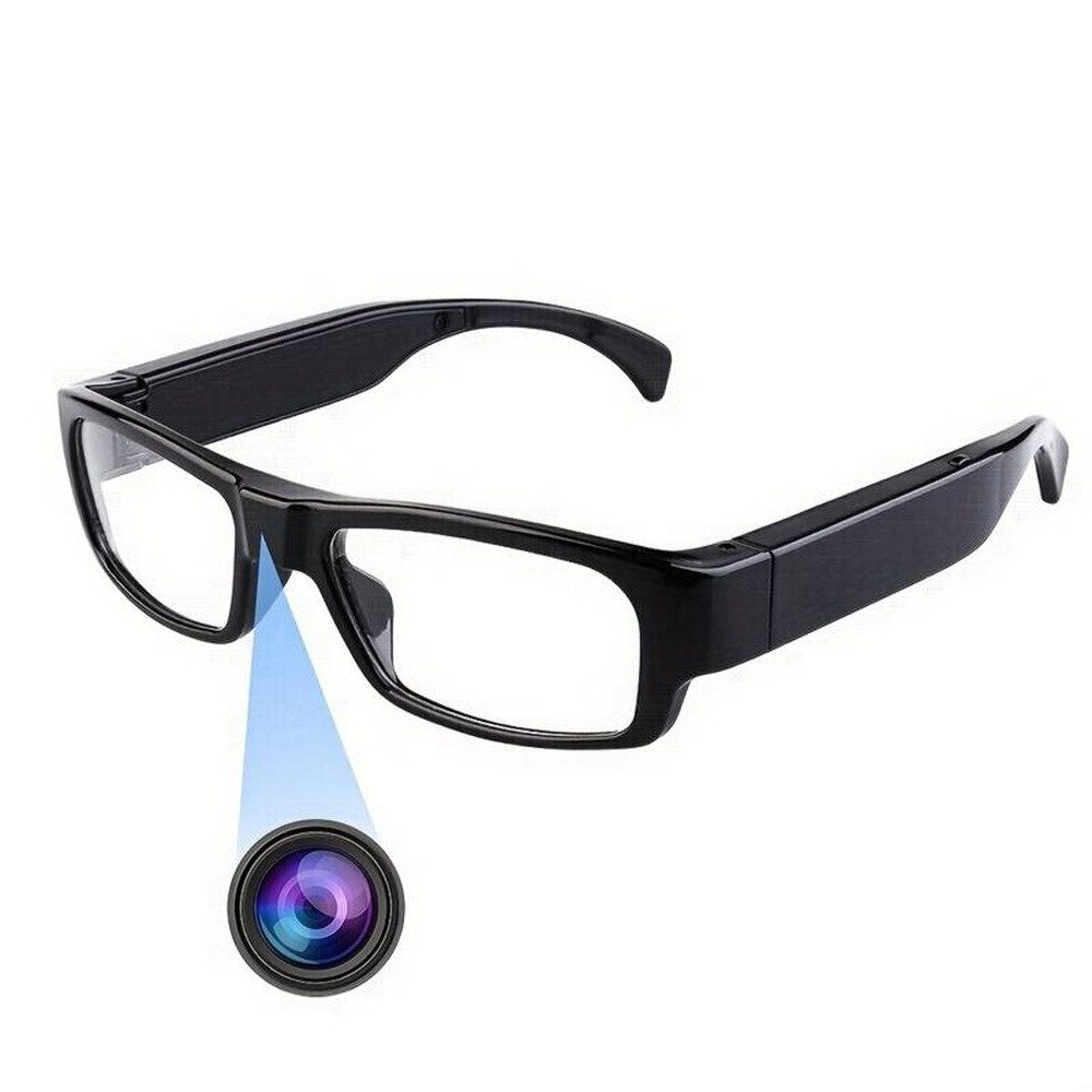 SpionProfi Überwachungskamera 32GB Mini Kamera Brille Video Ton Überwachungskamera Haus Cam (Innenbereich, Außenbereich, 1-tlg., 32GB Brille versteckte Kamera Spycam Spion Haus Mini Cam)