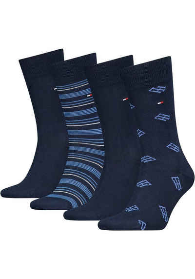 Tommy Hilfiger Socken (4-Paar) mit Monogram-Design