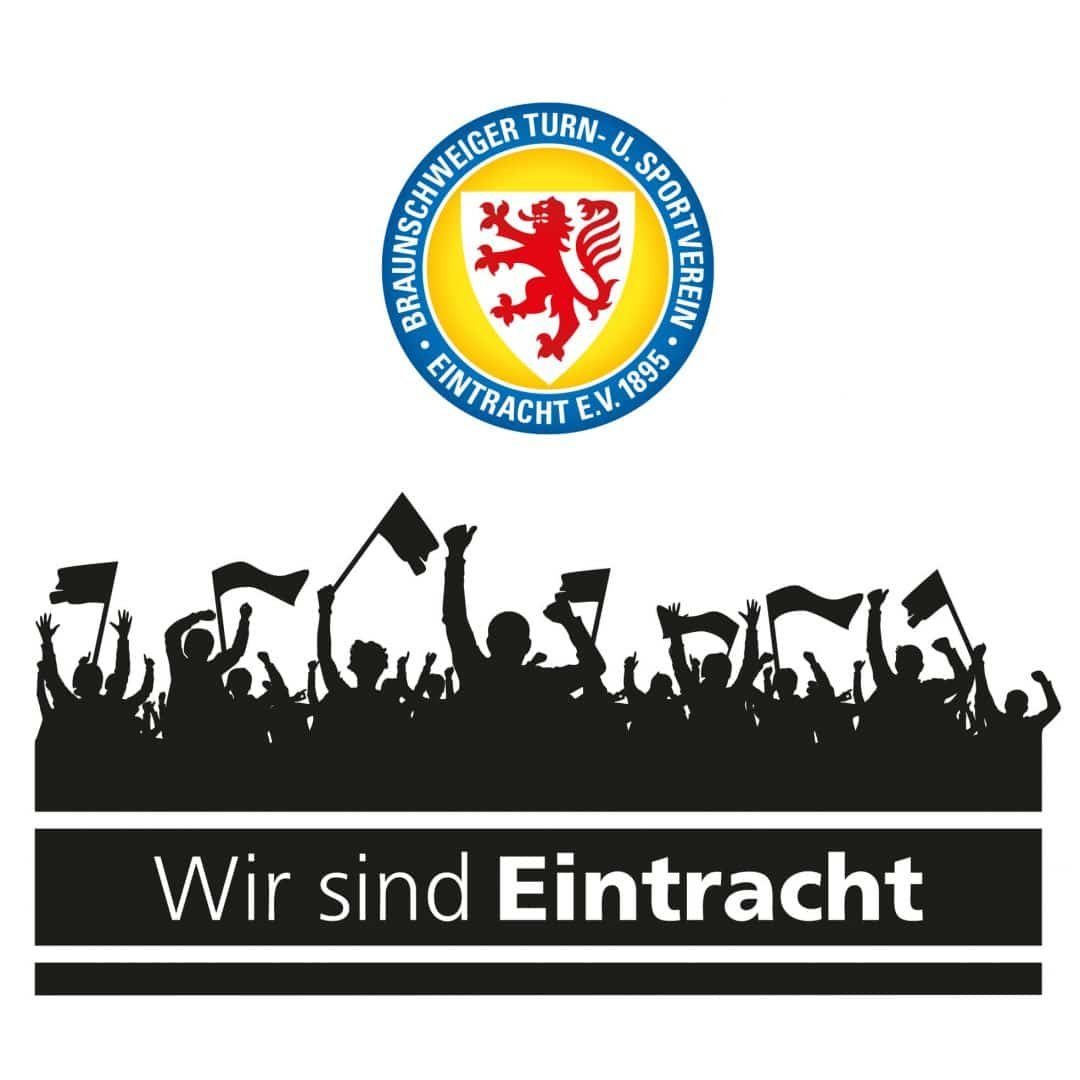 Eintracht Braunschweig Wandtattoo Fußball Wandtattoo Wir sind Eintracht Fans Logo Löwenstadt, Wandbild selbstklebend, entfernbar