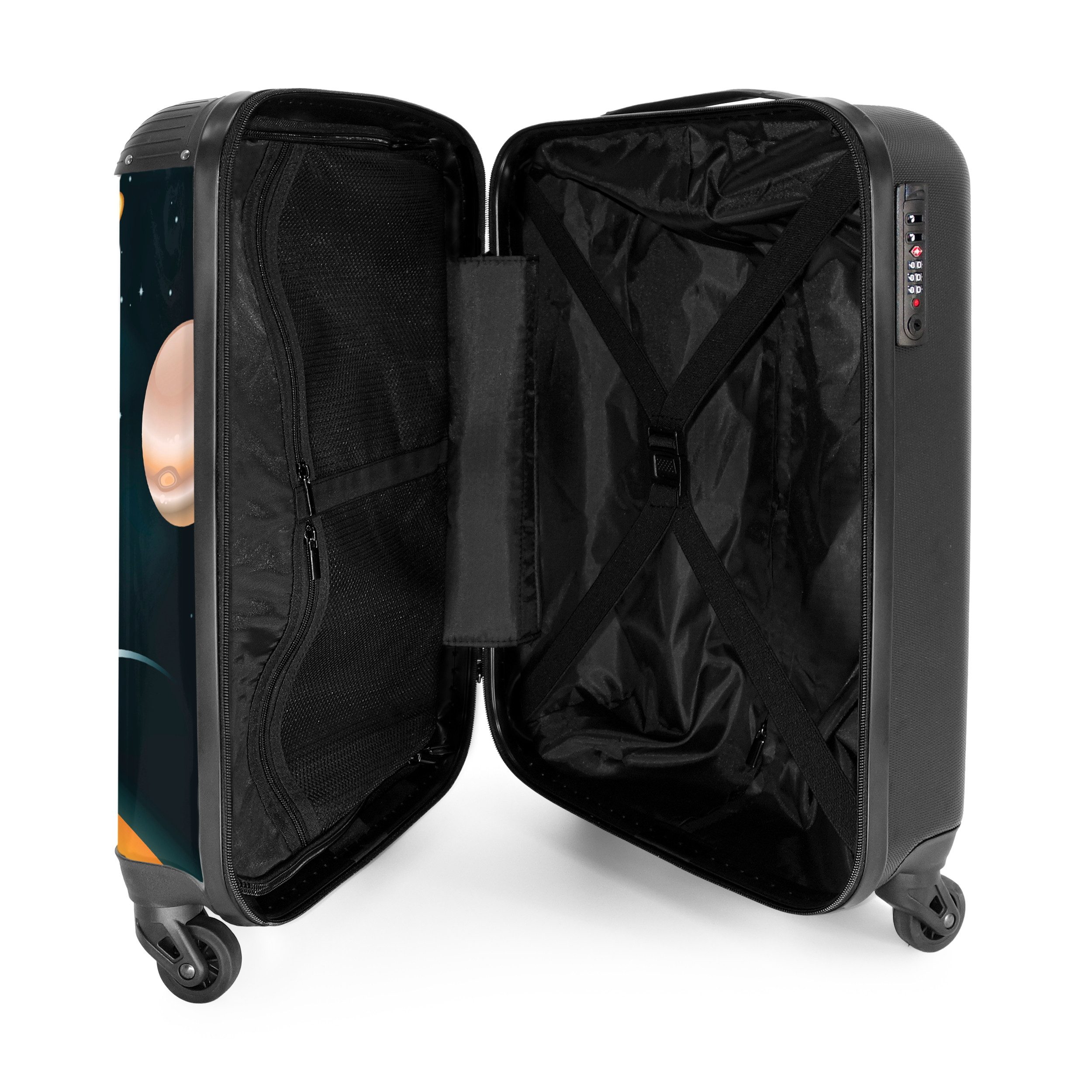 NoBoringSuitcases.com© Kinderkoffer Planeten - Weltraum - Erde - Kinder 55x35x20cm, Handgepäck Koffer, Hartschalenkoffer Kinder, Reisekoffer Jungen – Bild 4 von 5
