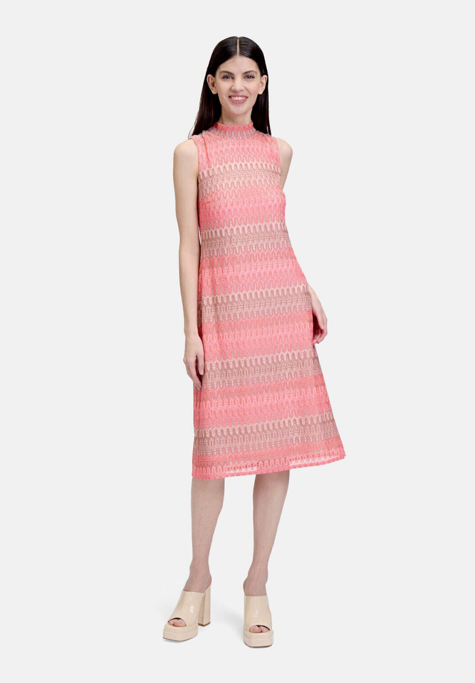 Cartoon Midikleid Damen mit Stehkragen Design