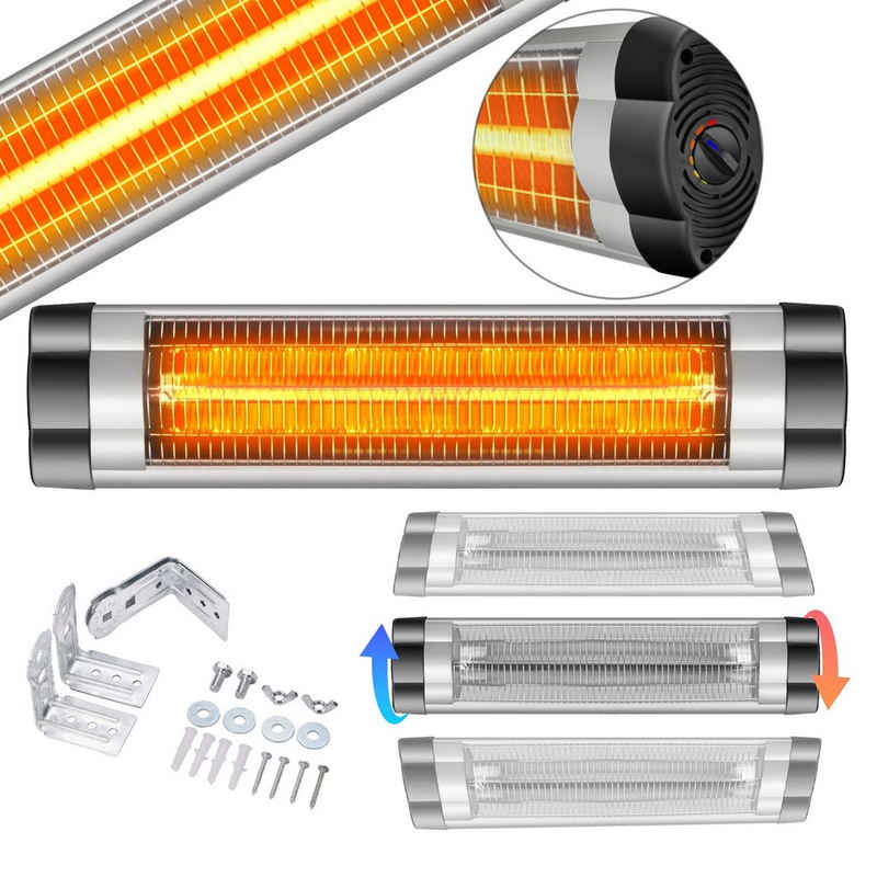 Arebos Infrarotstrahler 2.500 W Heizstrahler, Stufenlos regulierbar, inkl. Montagematerial, Maße: 86 x 8,7 x 18,5 cm (L x B x H)