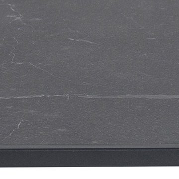 möbelando Beistelltisch Inverness, Moderner Beistelltisch, Tischplatte aus MDF melaminbeschichtet mit Marmor Optik in Schwarz matt, Gestell aus Metall Schwarz matt pulverbeschichtet. Breite 50 cm, Höhe 45 cm, Tiefe 50 cm