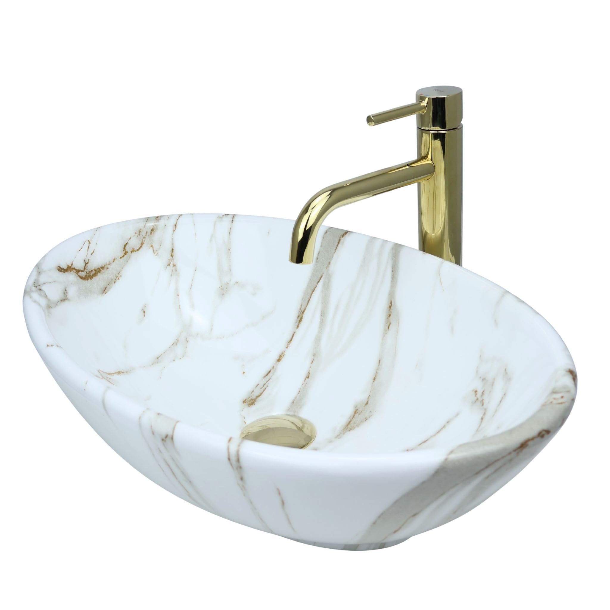 GTM Design Aufsatzwaschbecken Modern Waschbecken ohne Hahnloch Elegant, Ova günstig online kaufen