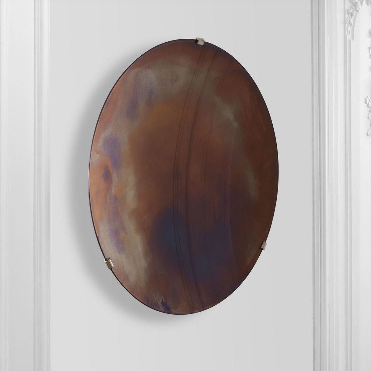Wandhalterung - Luxus Runder Kollektion Luxus Wandspiegel - Lila Ø Padrino konkaver Spiegel mit 104 Casa Spiegel cm