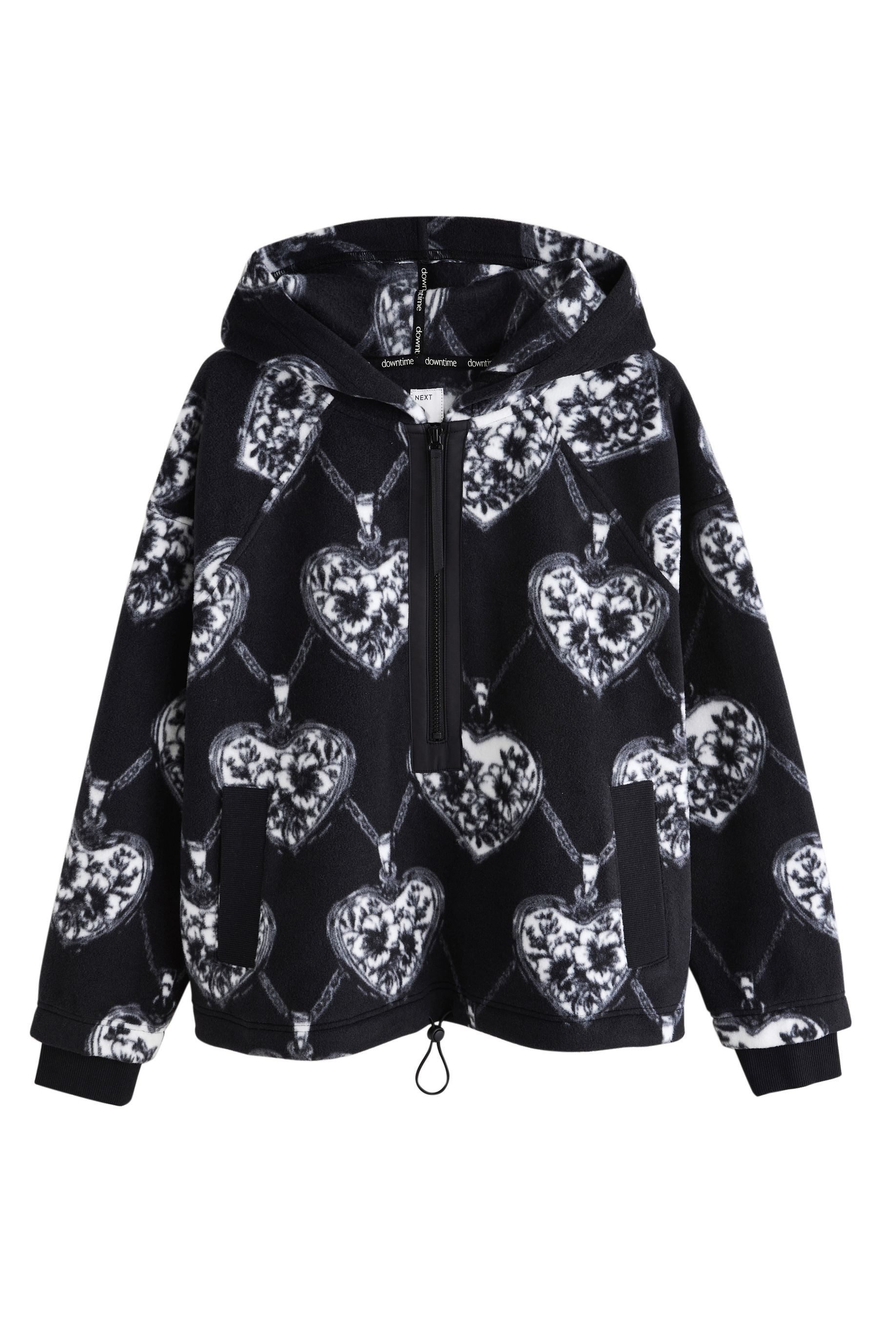 Fleecejacke Polar-Fleece mit halben RV, Herz und Schloss