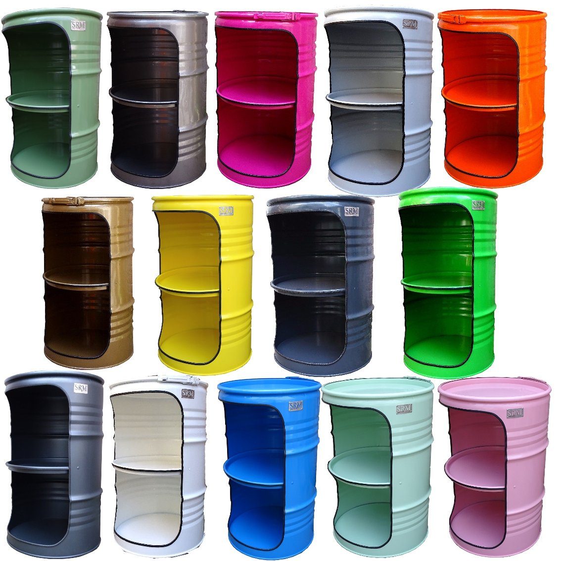 SRM Design Mehrzweckregal Fassregal Regal Ölfass 210L Fass Anthrazit Fassmö günstig online kaufen