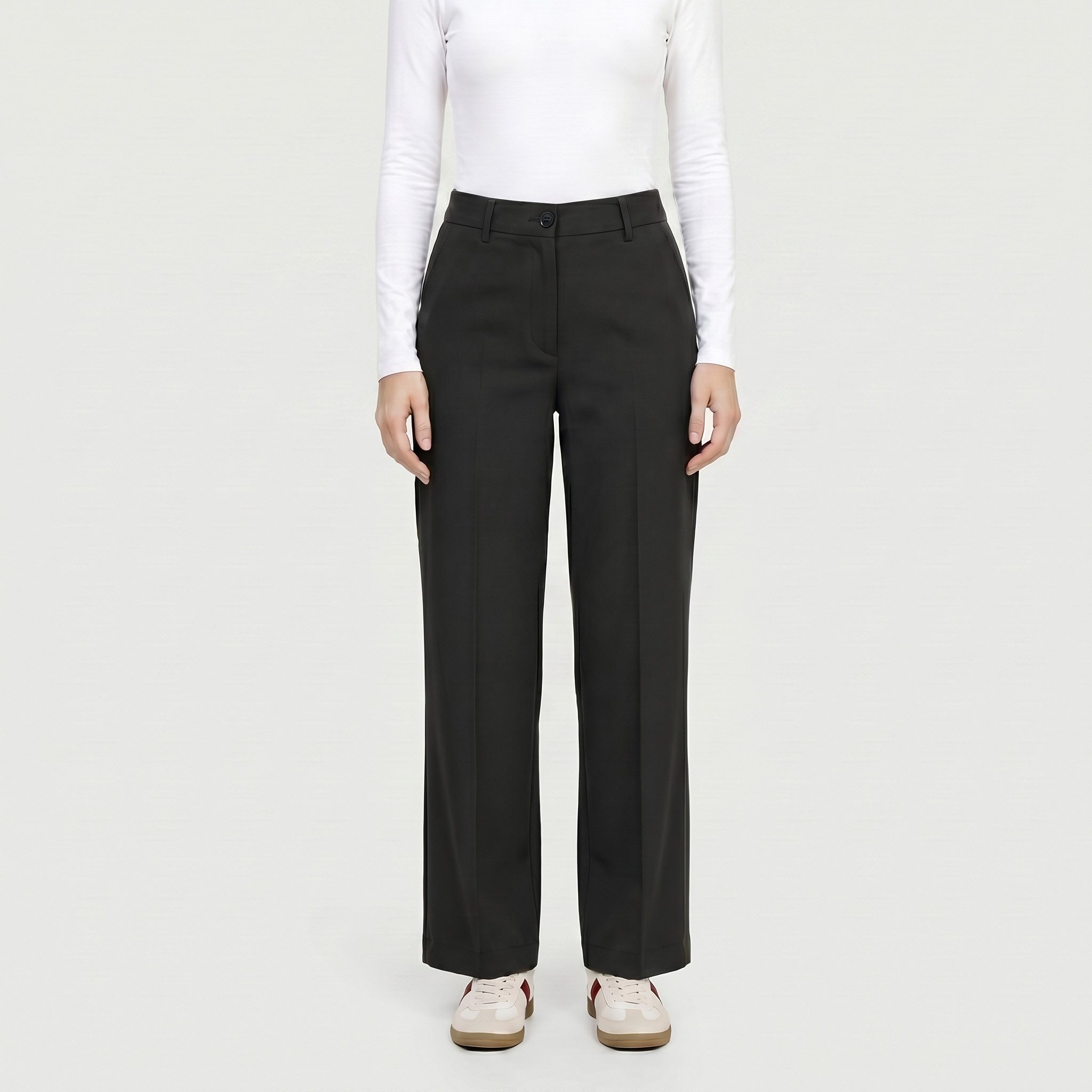 MAC Stoffhose STRAIGHT mit hoher Leibhöhe und gerader Beinform