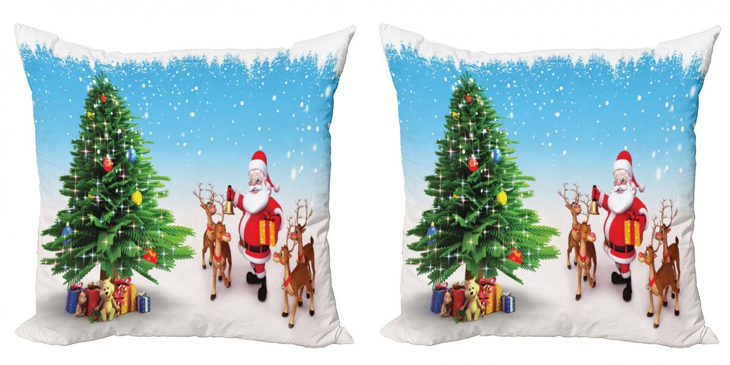 Digitaldruck, Kissenbezüge Abakuhaus Baum Doppelseitiger Jingle (2 Bells Stück), Accent Modern Weihnachtsmann