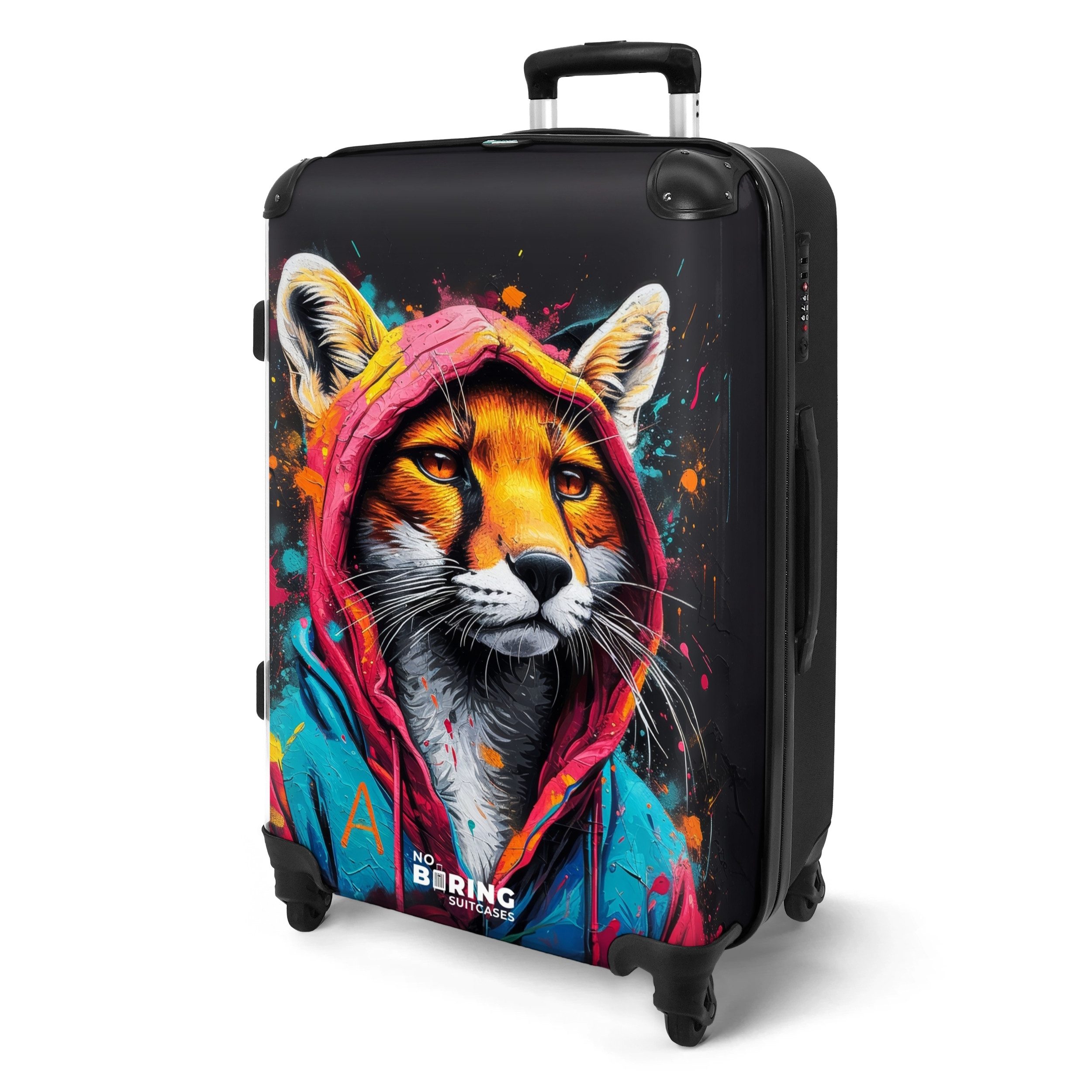 NoBoringSuitcases.com© Hartschalen-Trolley Fuchs mit rosa und günstig online kaufen