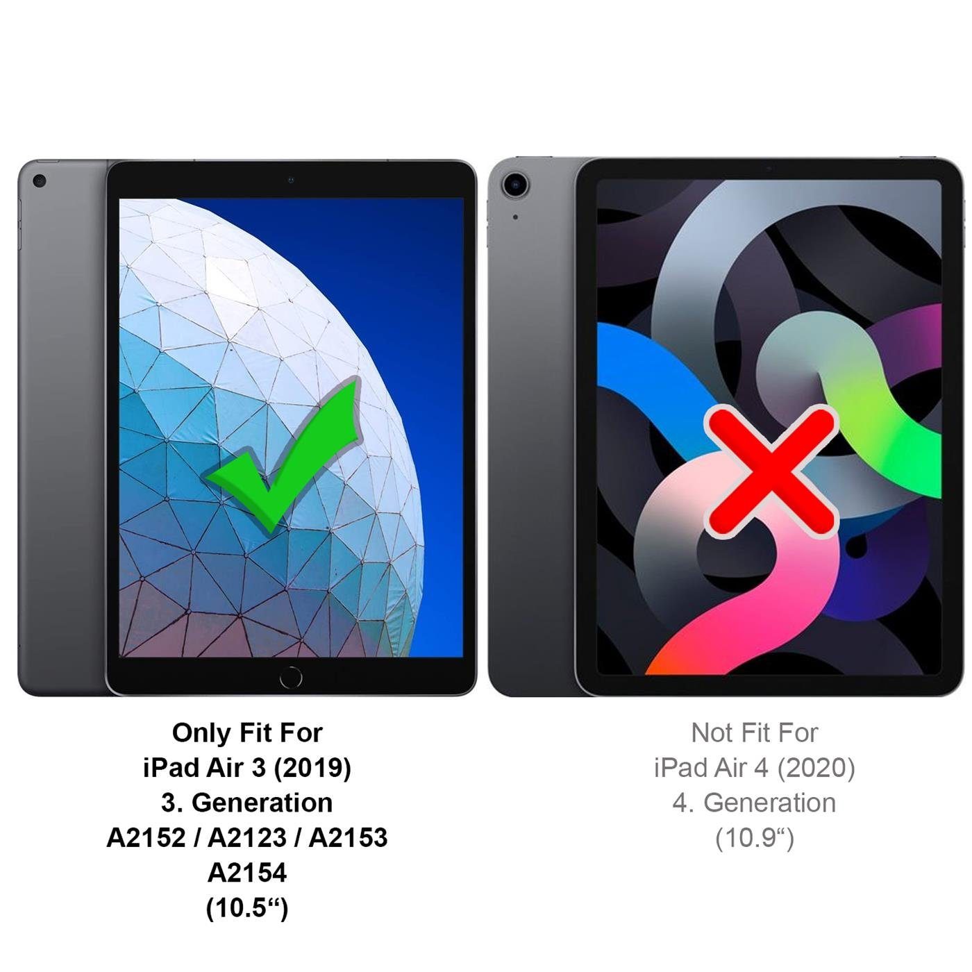 CoolGadget Schutzfolie Panzerfolie für iPad Air 3 (2019), (9H+ Hartglas, Bubble Free), Panzerglas Schutzfolie für Apple iPad Air 3 (2019) Folie